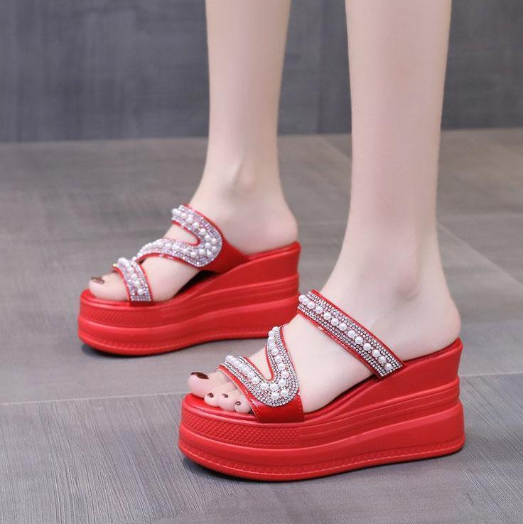Womens Casual Peep Toe Sandals Wedge High Heels Summer Platform Slippers Shoes