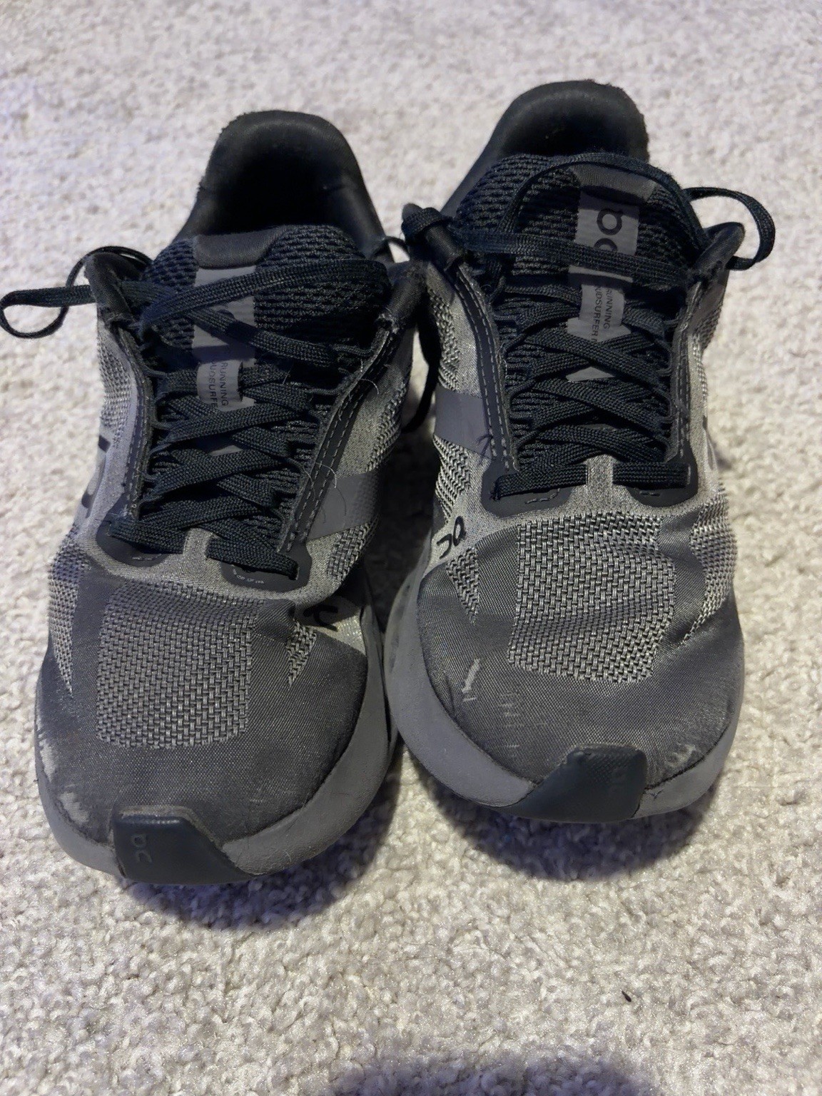 On Running Cloudsurfer Women’s US 5 EU 36 Black Gray Running Shoes CloudTec