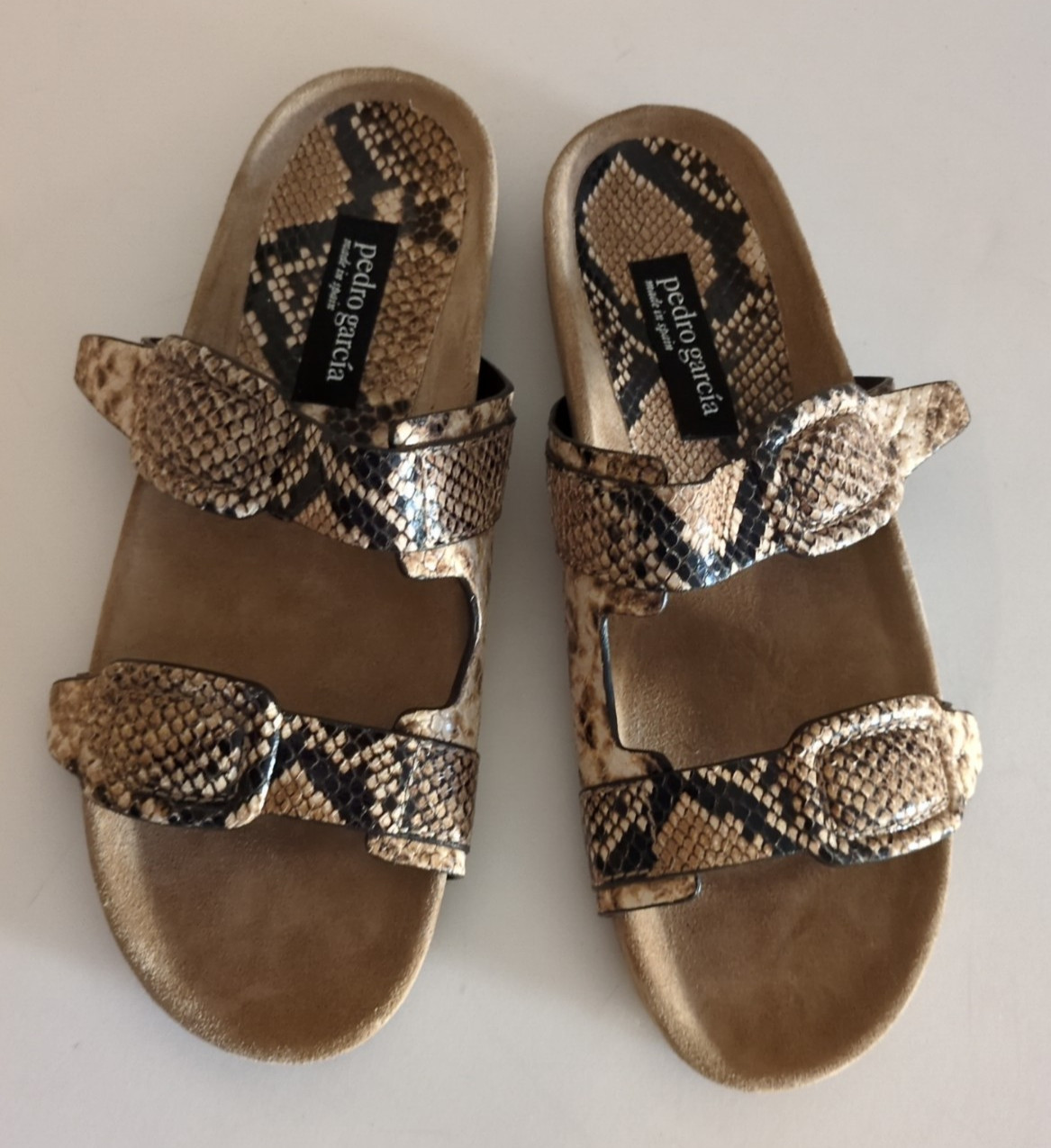 NEW! PEDRO GARCIA Arielle Snake Slide Sandal Size 39.5 (9.5 US) (KS3)
