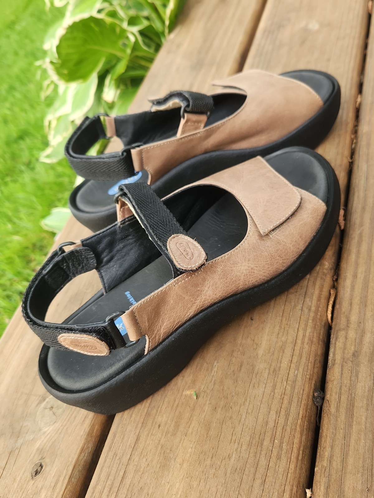 Wolky JEWEL Sandal Tan Brown Smooth Leather Sz EU 39 US 8.5 Comfort Walking Shoe