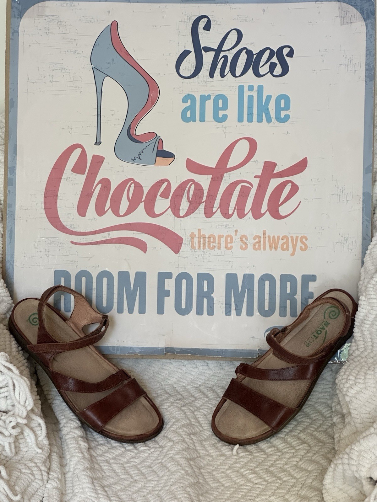 Naot Etera Brown Leather Comfort Sandals Women’s Size 38 EU 7 US – EXC $179