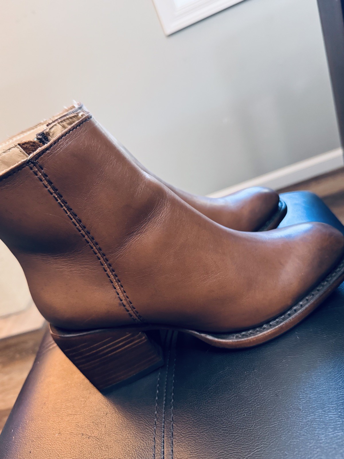 Sutro Women Handmade Genuine Leather Ankle Boots Brown Sz 6.5 SeePics NIB -CLAY