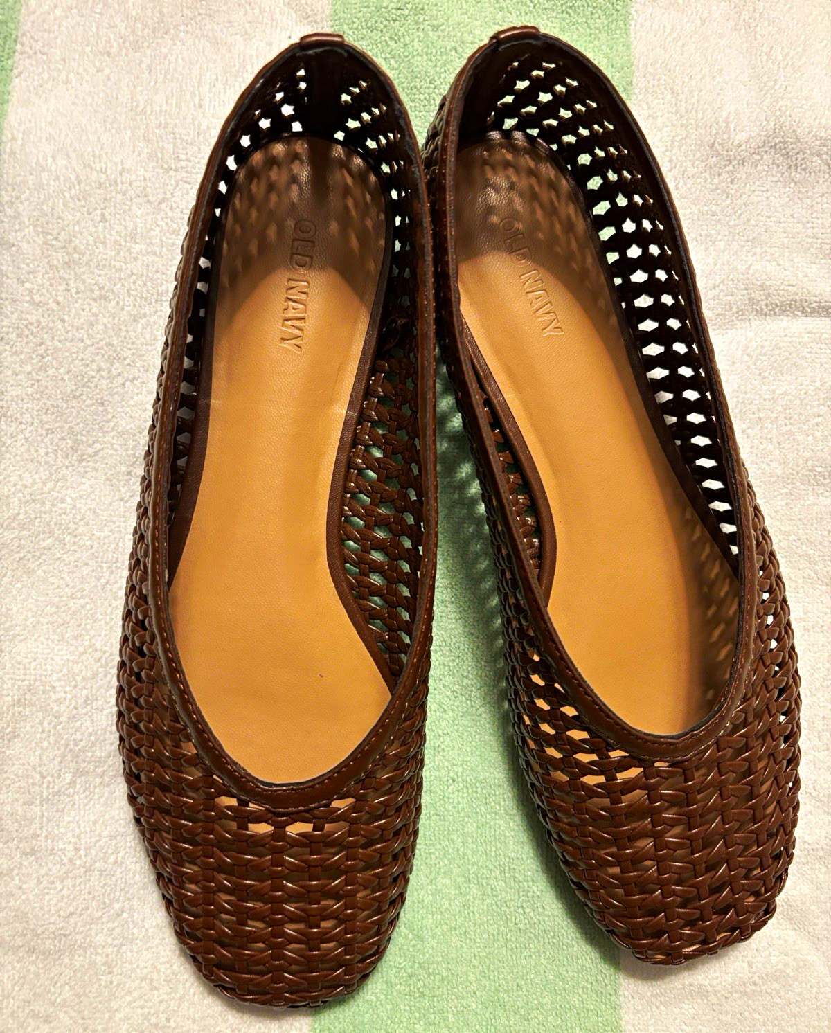 Old Navy Women’s Brown Woven Slip-On Ballet Flats Synthetic Size 8 MORE LIKE 8.5