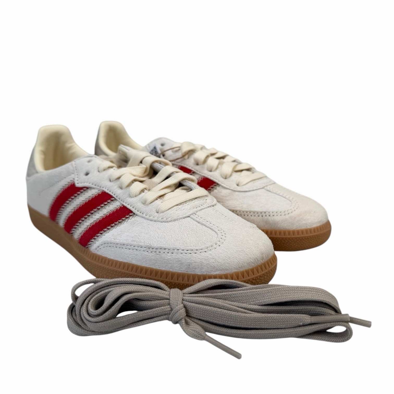 Adidas Samba OG Cow Fur Wonder Beige White Scarlet Shoes JS3935 Women’s Sz 7-10