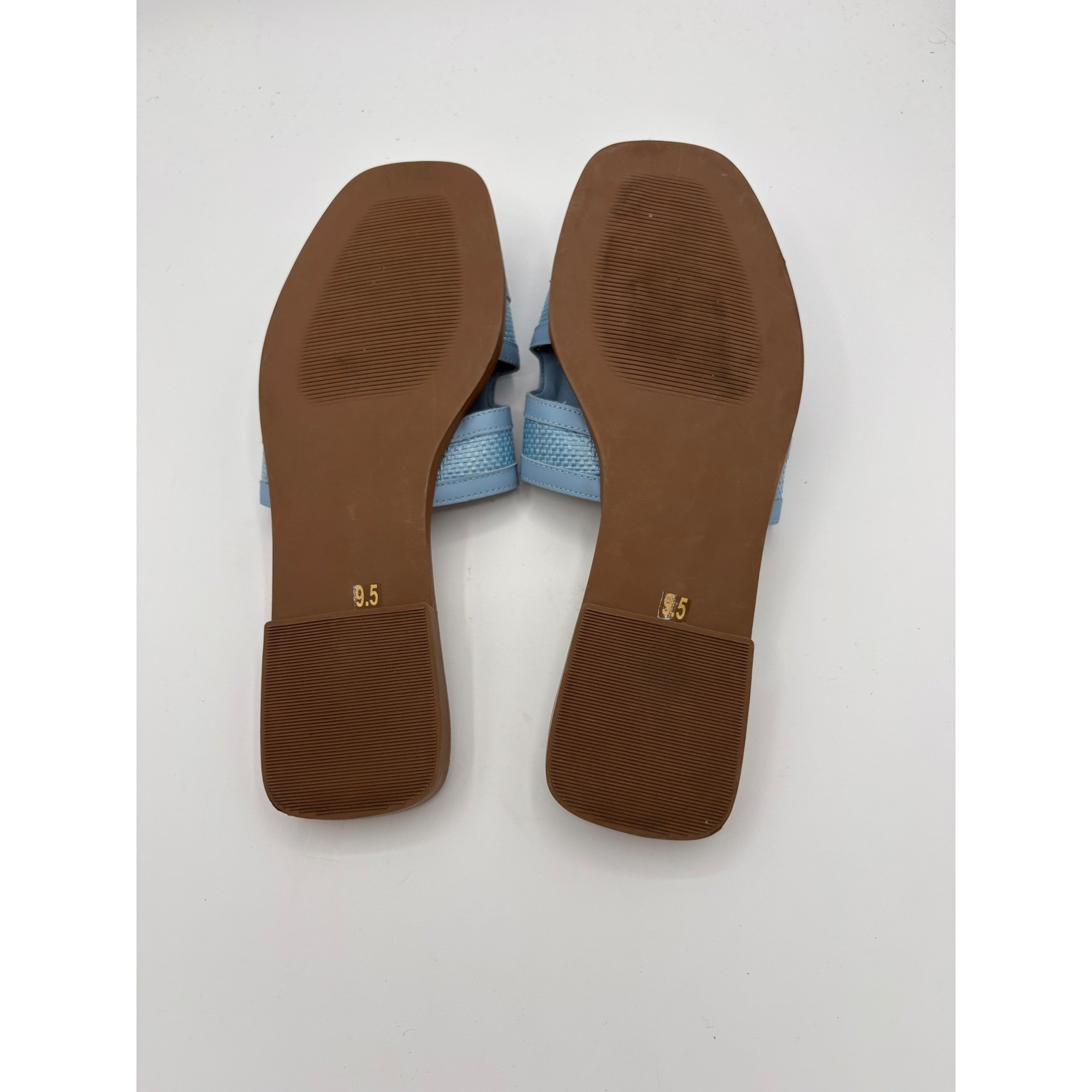 Steven New York Hadyn Light Blue Woven H-Band Slide Sandals Womens 9.5