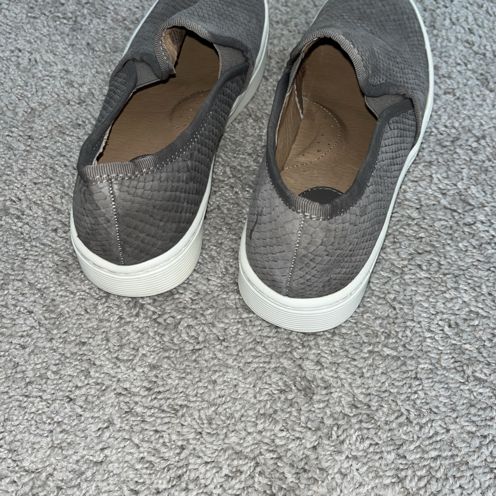 Sofft Womens Somers Sneakers Slip On Shoes Woven Comfort Leather Grey Size 8M