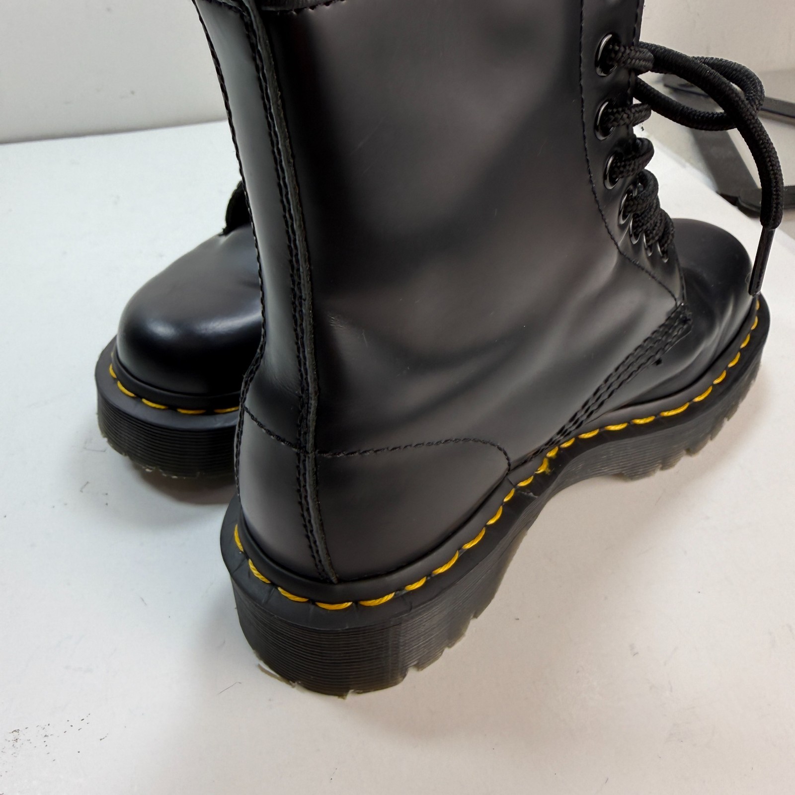 Dr. Martens 1460 Bex Smooth Black Leather Lace Up Boots Womens Size 6 / Mens 5