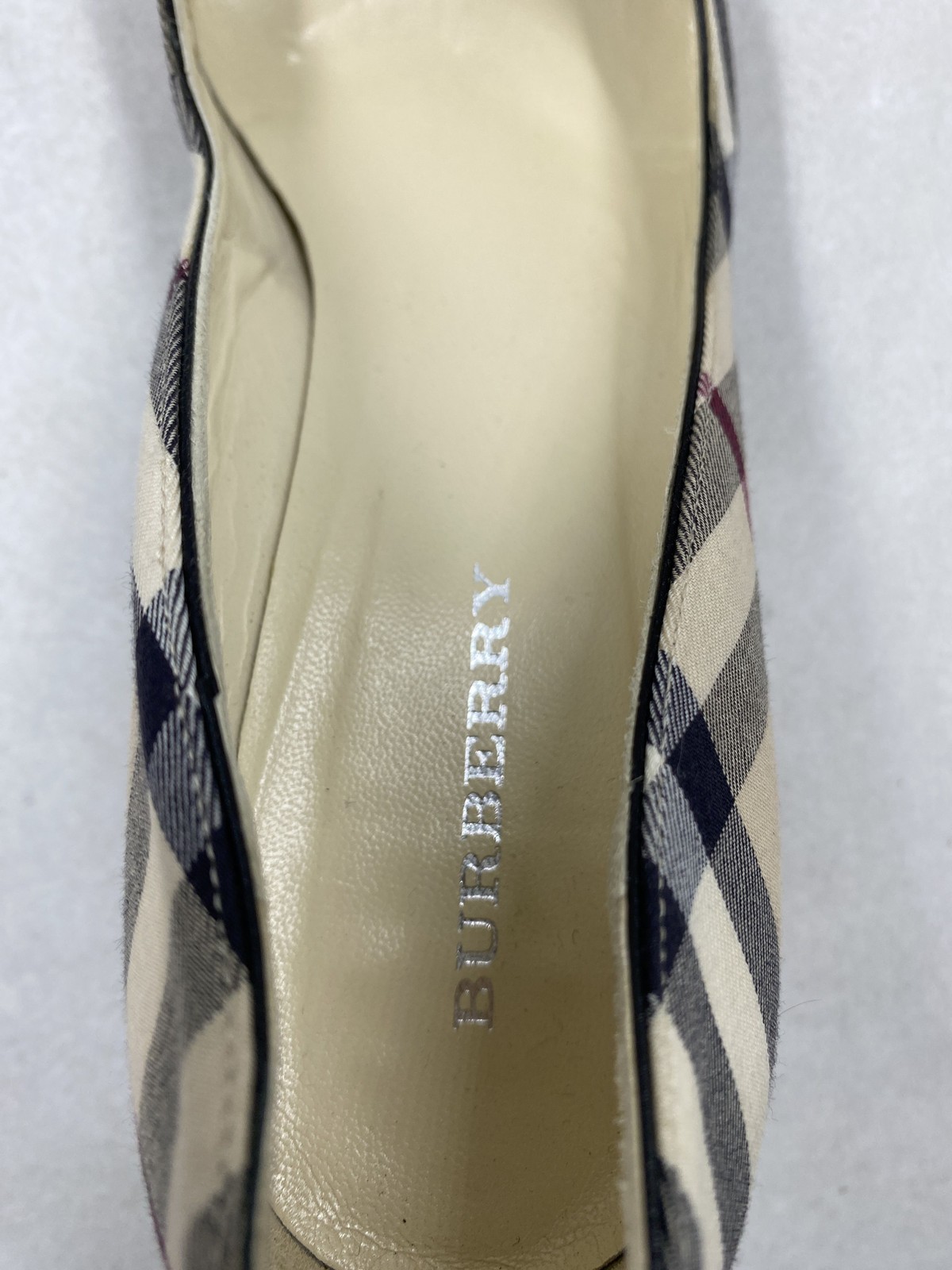 Burberry Check Dame Beige Pumps W 6