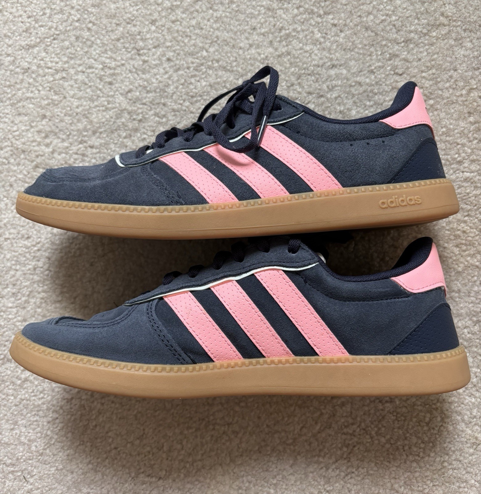 Adidas Breaknet Sleek Shoes in the Shadow Navy / Pink Spark Superfoam Womens 9