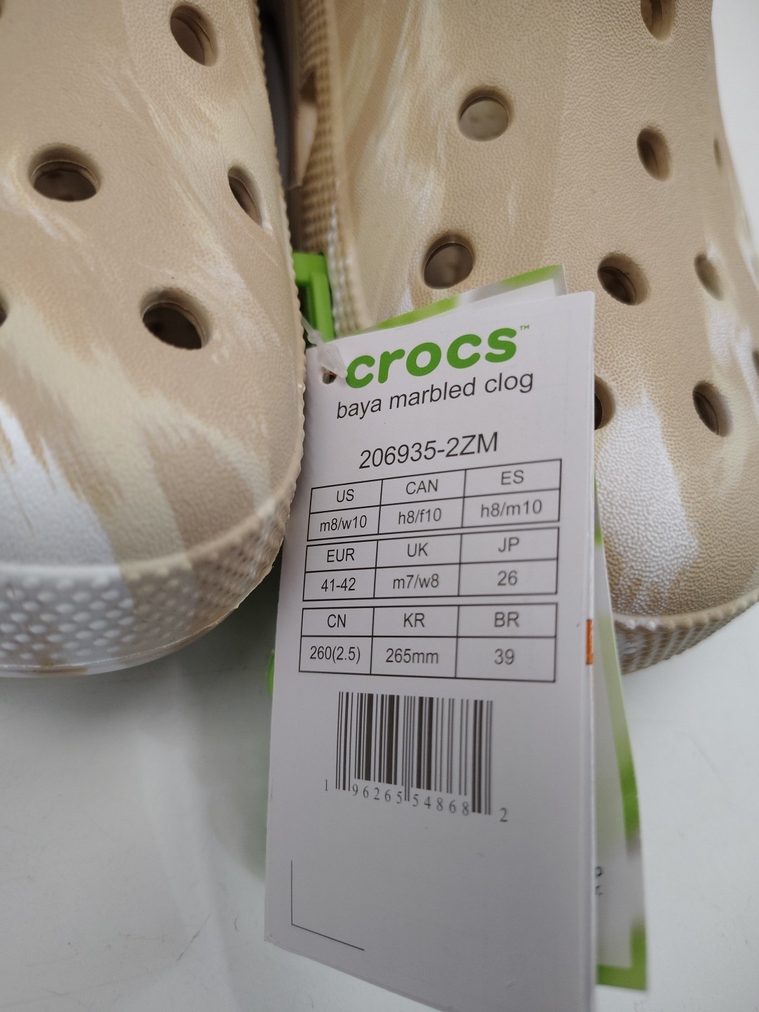 Crocs Unisex Baya Marbled Clog Chai Multi – US Men 8 Women 10 EU 41-42 Brand New