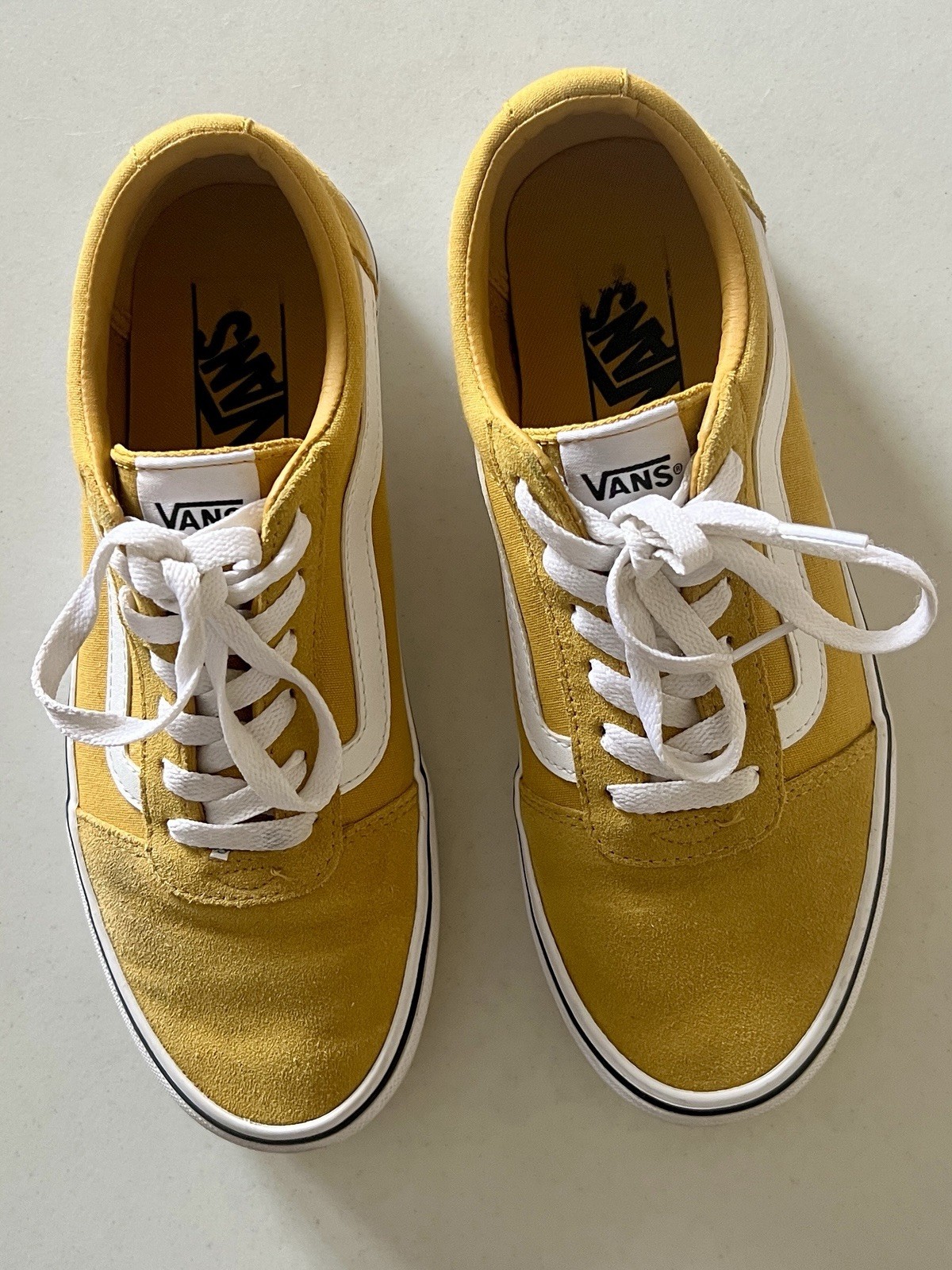 Vans Yellow Old Skool Women’s Sneakers with White Stripe