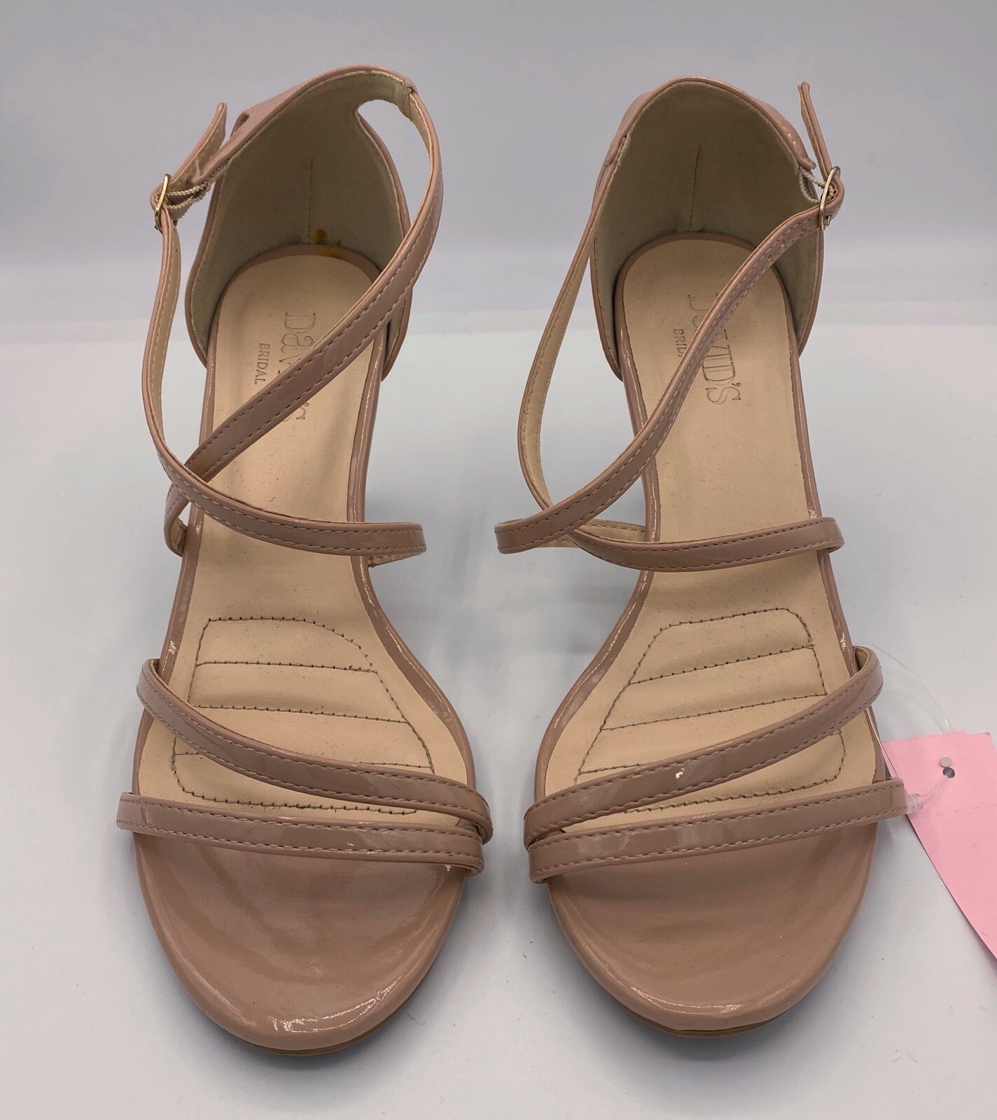 David’s Bridal Women’s Sandals Peep Toe High Heels Cross Strap Stilettos