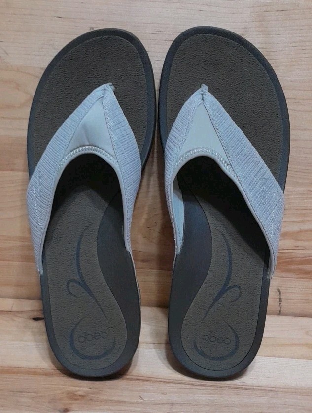NEW! ABEO BIO SYSTEM BALBOA Sandals Walnut Leather Thong Flip-Flop Orthotic 11-N
