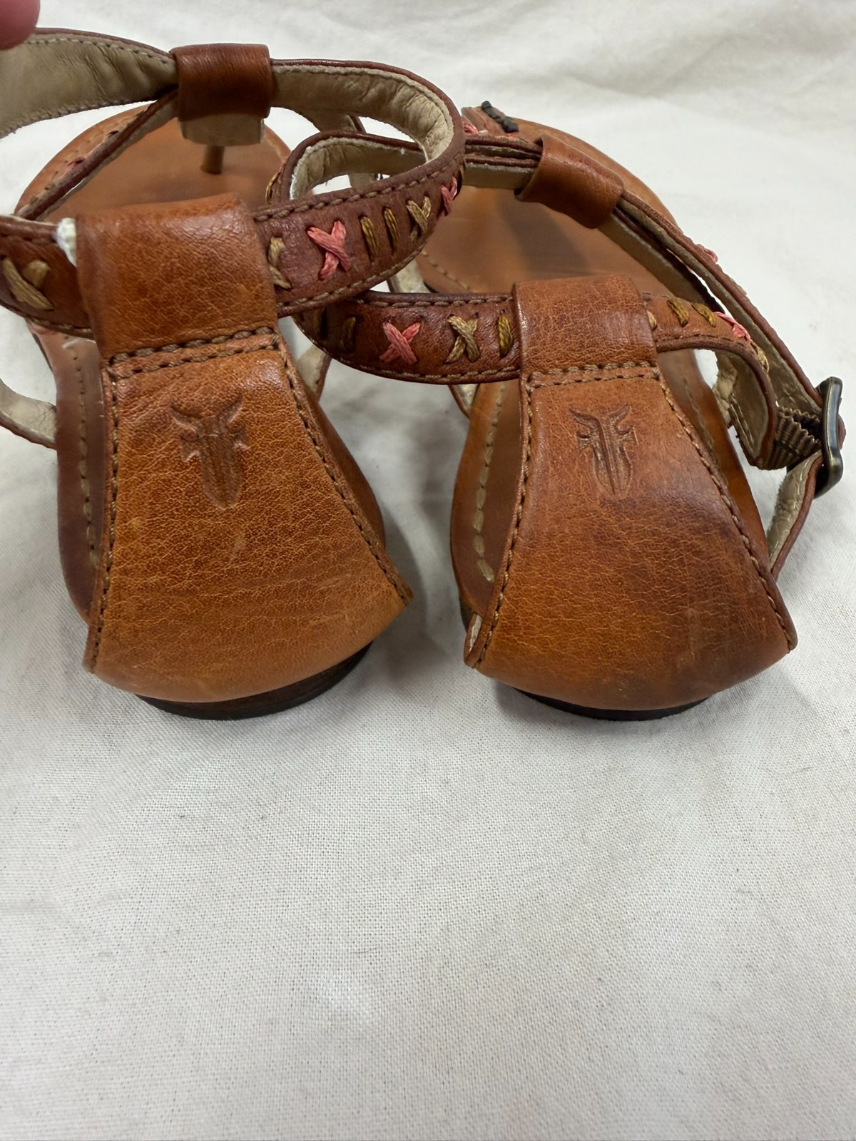 Frye Carson Boho Thong Huarache sandals featuring colorful stitched details
