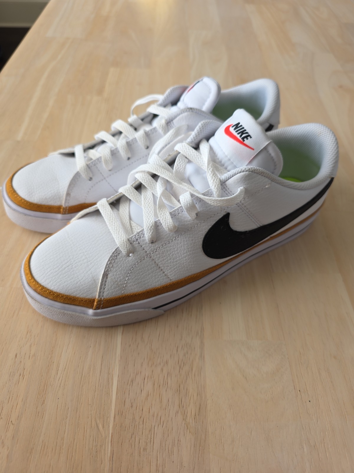 Size 9.5 – Nike Court Legacy Next Nature White Desert Ochre Sneakers