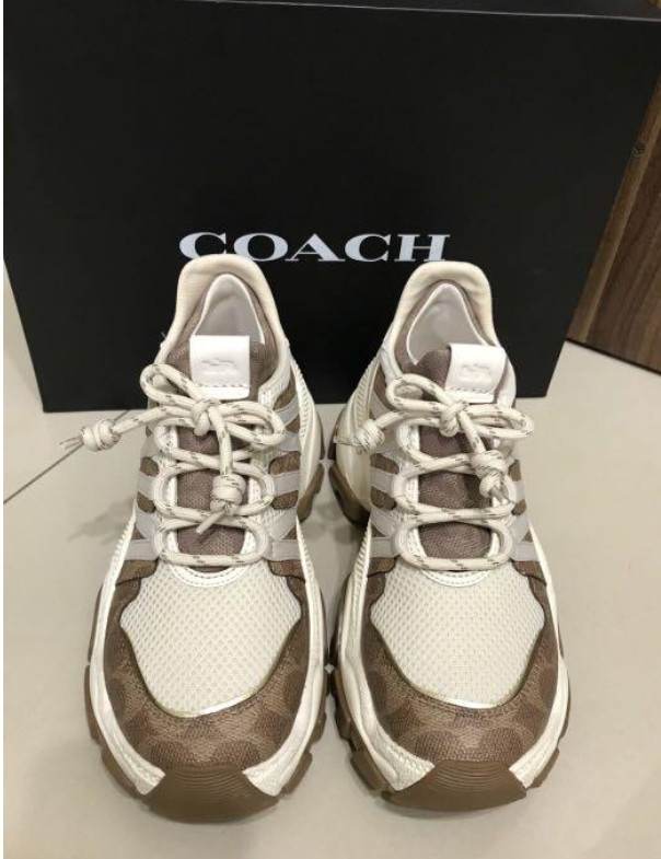 Coach’s «CitySole» C165 runner cc mesh size Beige and Brown Sneakers NWOB