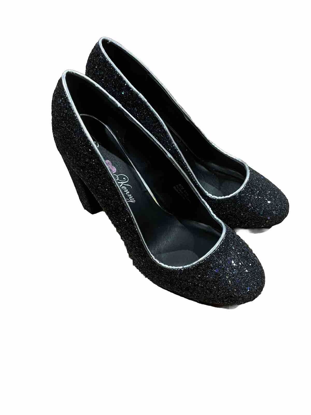 Penny Loves Kenny Womens Ritz Silver Glitter Pumps 9.5 Medium (B,M)