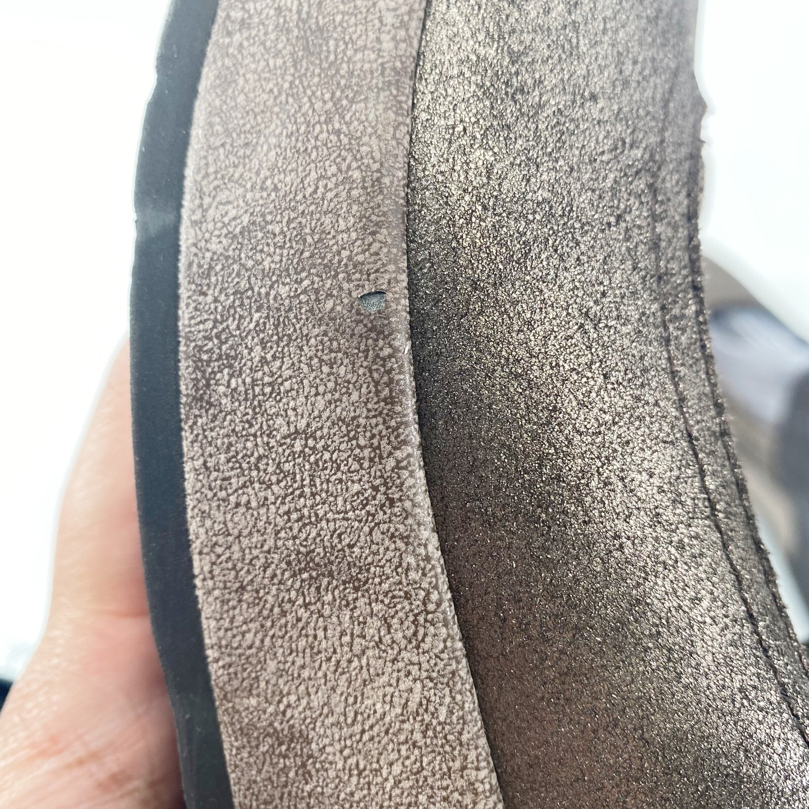 OTBT 10 M Aura Brown Mary Jane Platform Wedge Shimmer Metallic Buckle