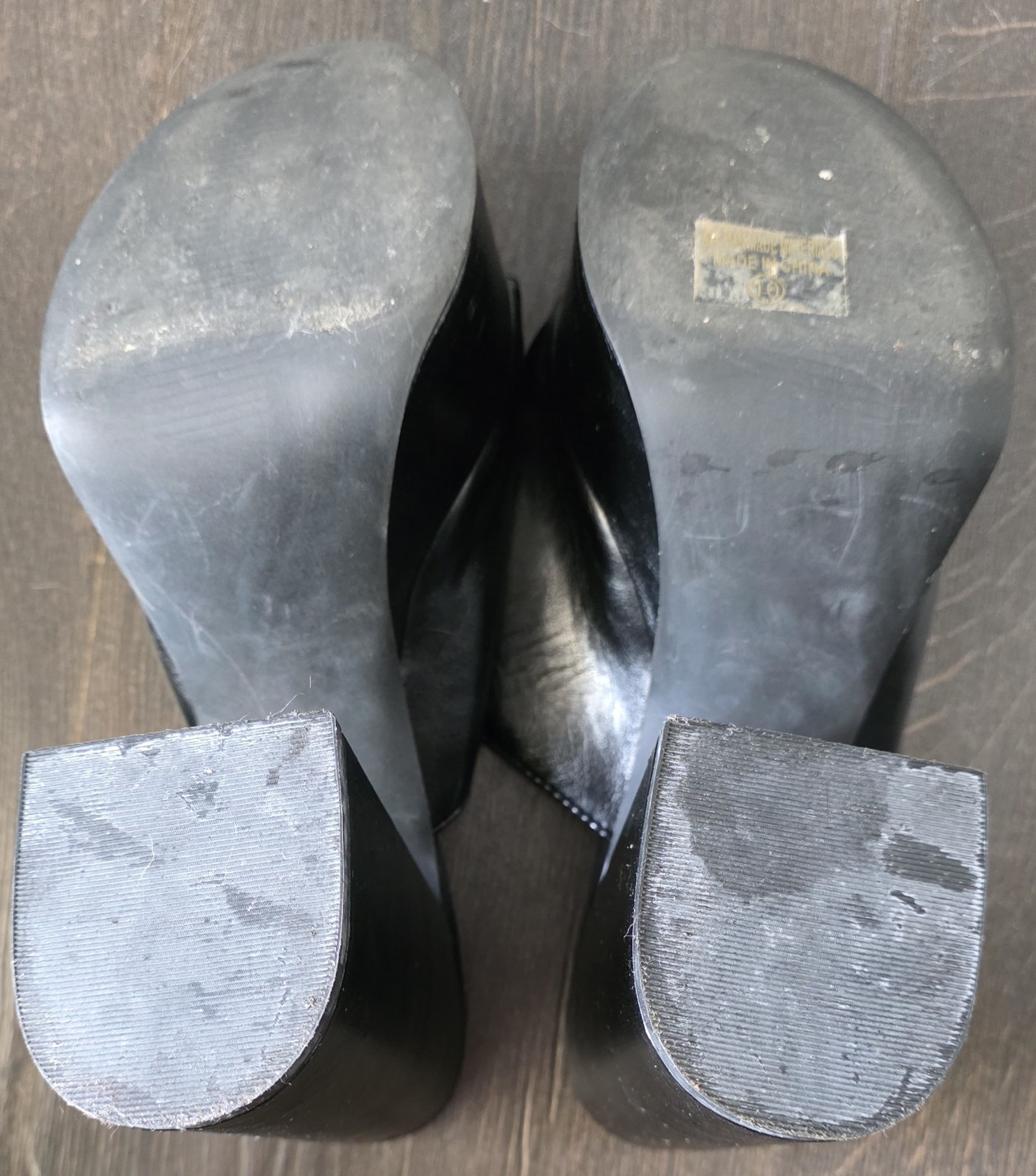 Chase and Chloe Womens Black Platform Mule Heels Size 10