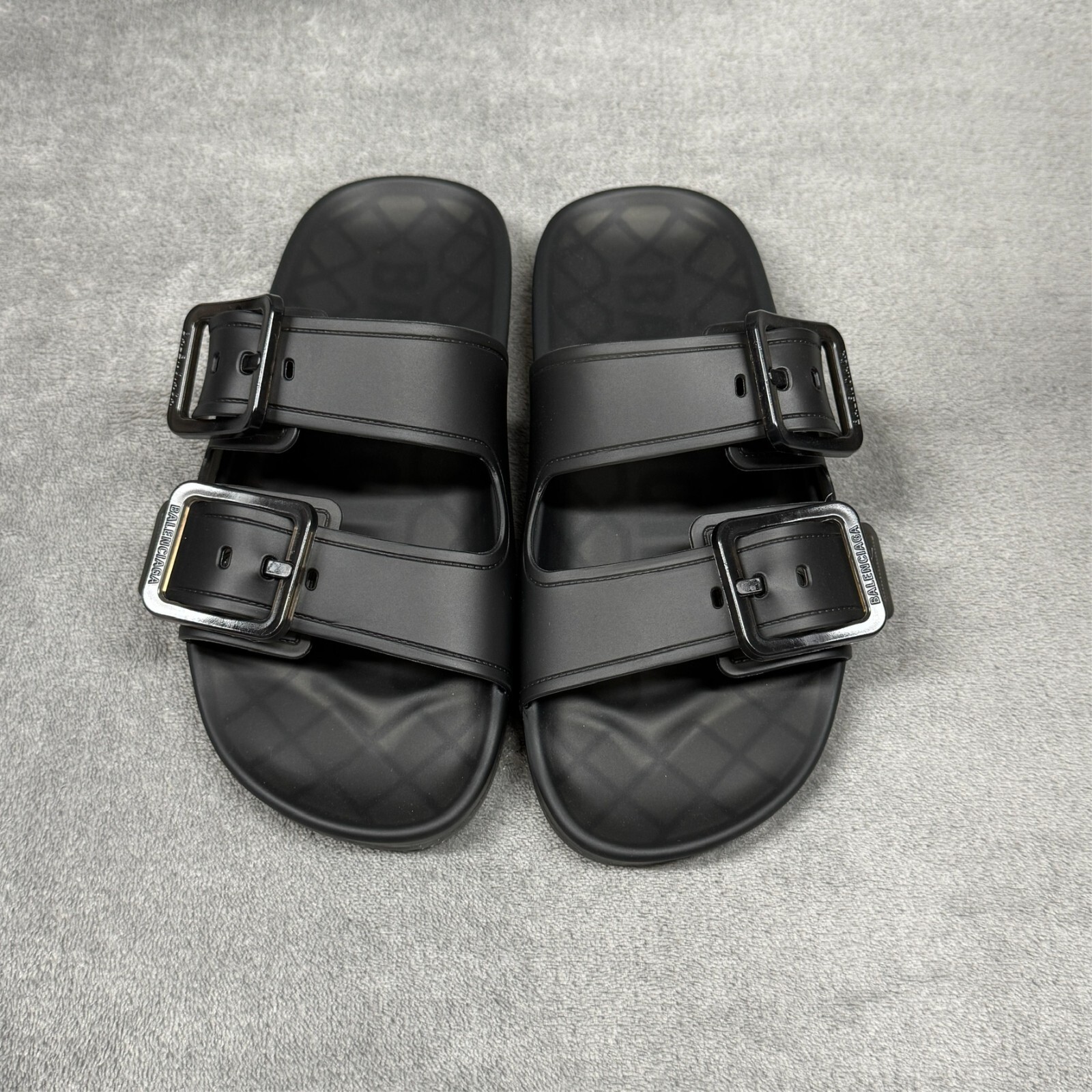 Balenciaga Mallorca Sandal Transparent Plastic Womens EU 35 Black W2DZ1-1000