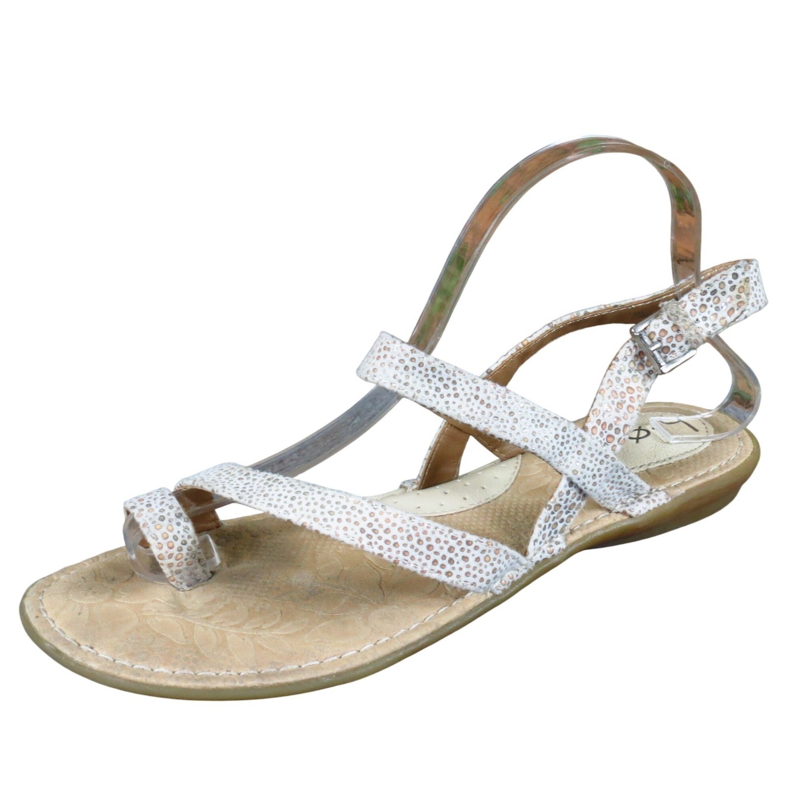 B.O.C. Halida Women Sandal Size 9 Casual Daily Wear Cream Metallic Fabric