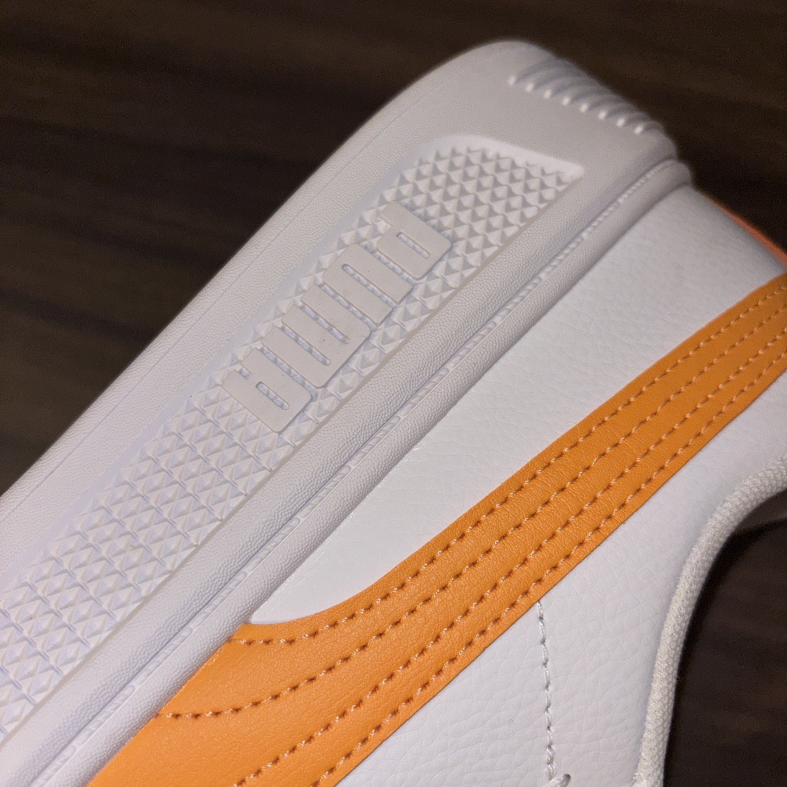 Puma Women’s 11 Smash Platform Sneaker White Orange Lace Up