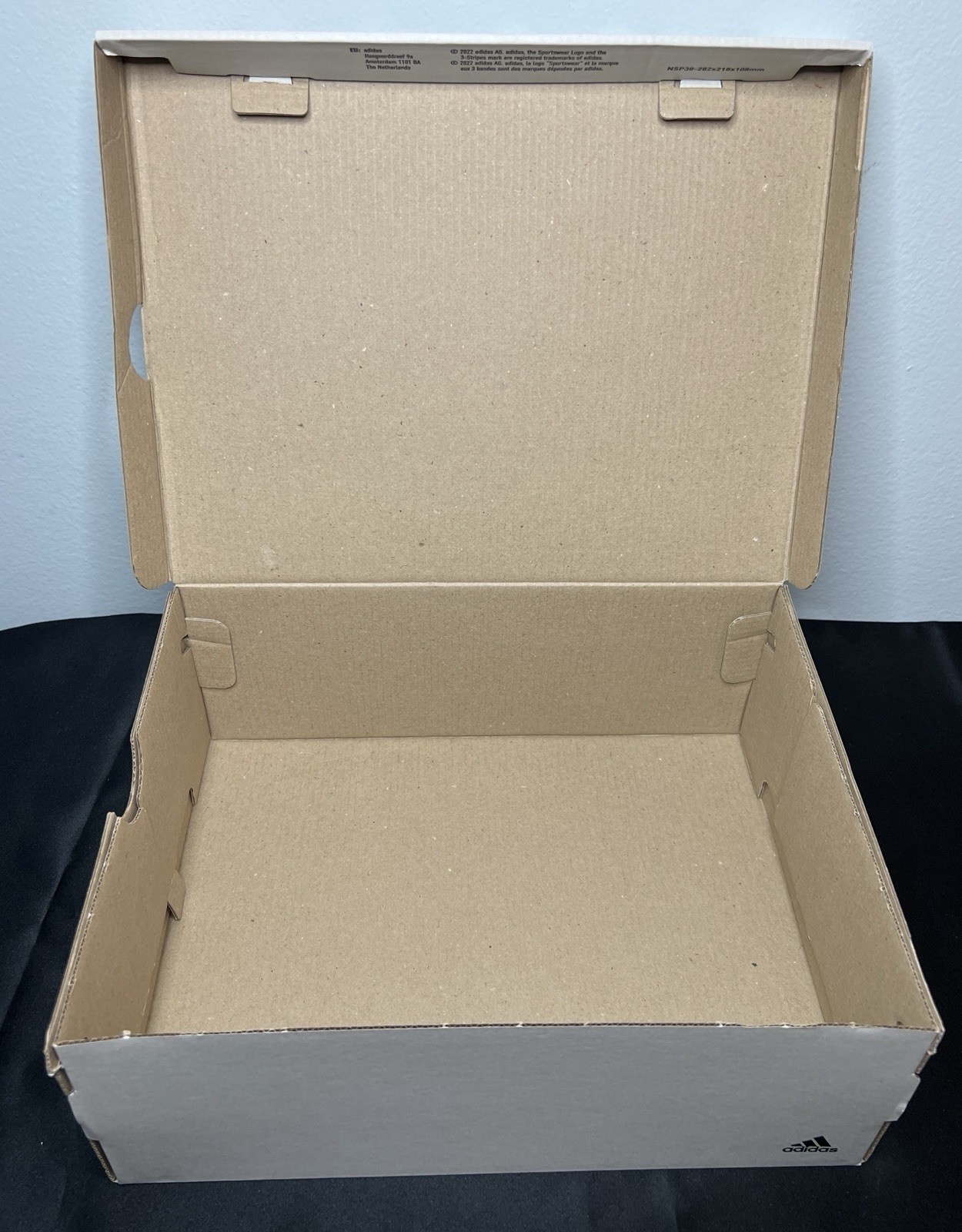 Adidas Empty Shoe Box Sneaker Storage Logo Grey Black 11.25”x8.75” Sz 7 BOX ONLY