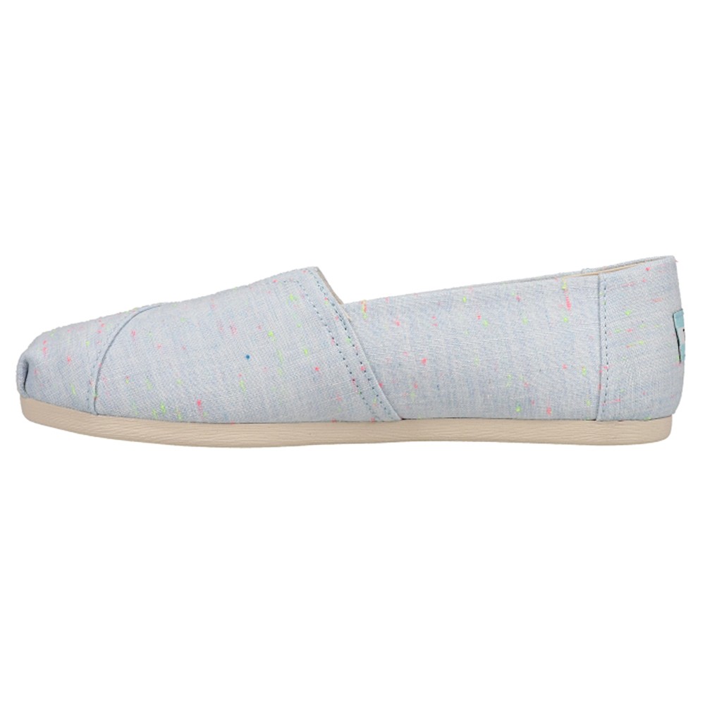 TOMS Alpargata Canvas Slip On Womens Blue Flats Casual 10017740T