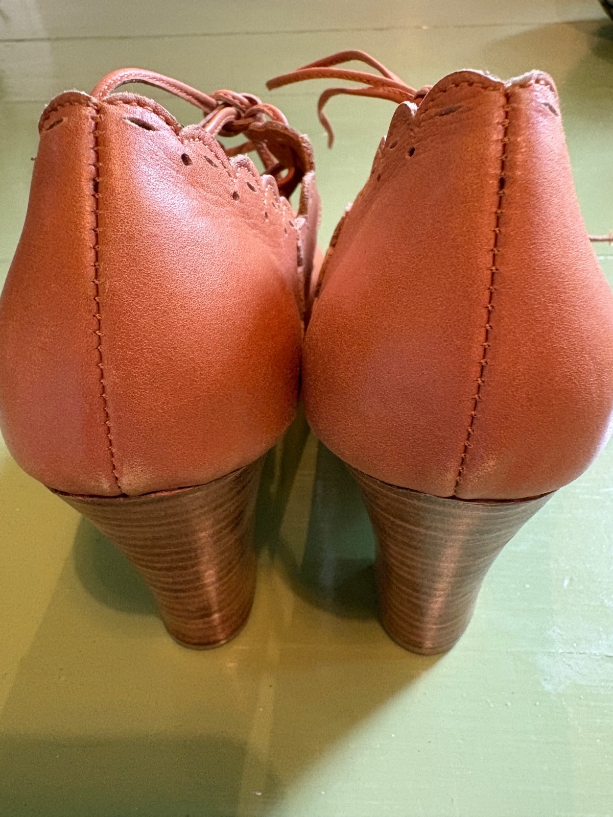 Bali ELF Handmade Paradise Bird Leather Heels Size 6.5 Brown Mary Jane Worn Once