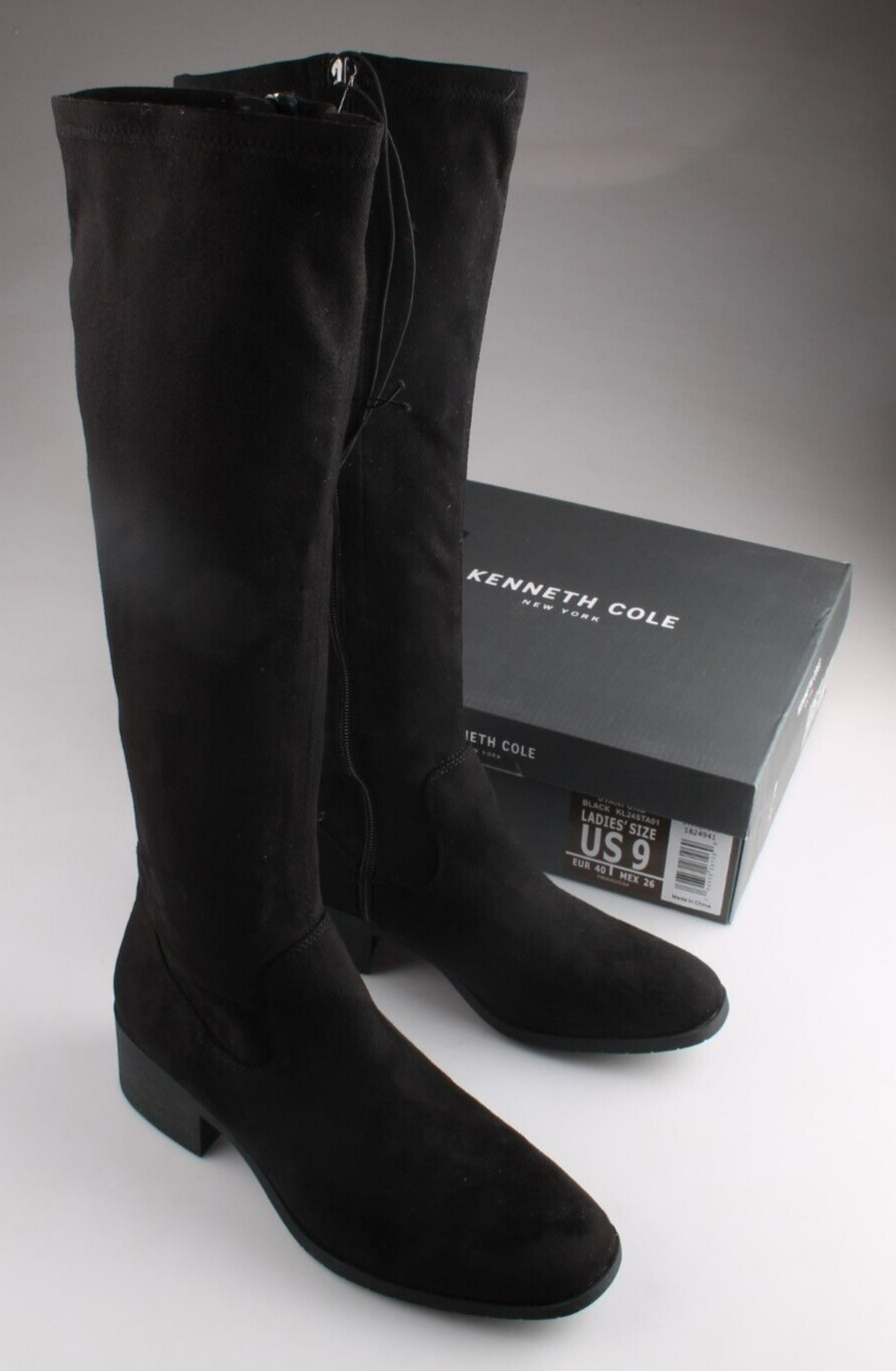 Kenneth Cole “Stanford” Women’s Soft & Classy Heeled Knee-High Boot Black NEW