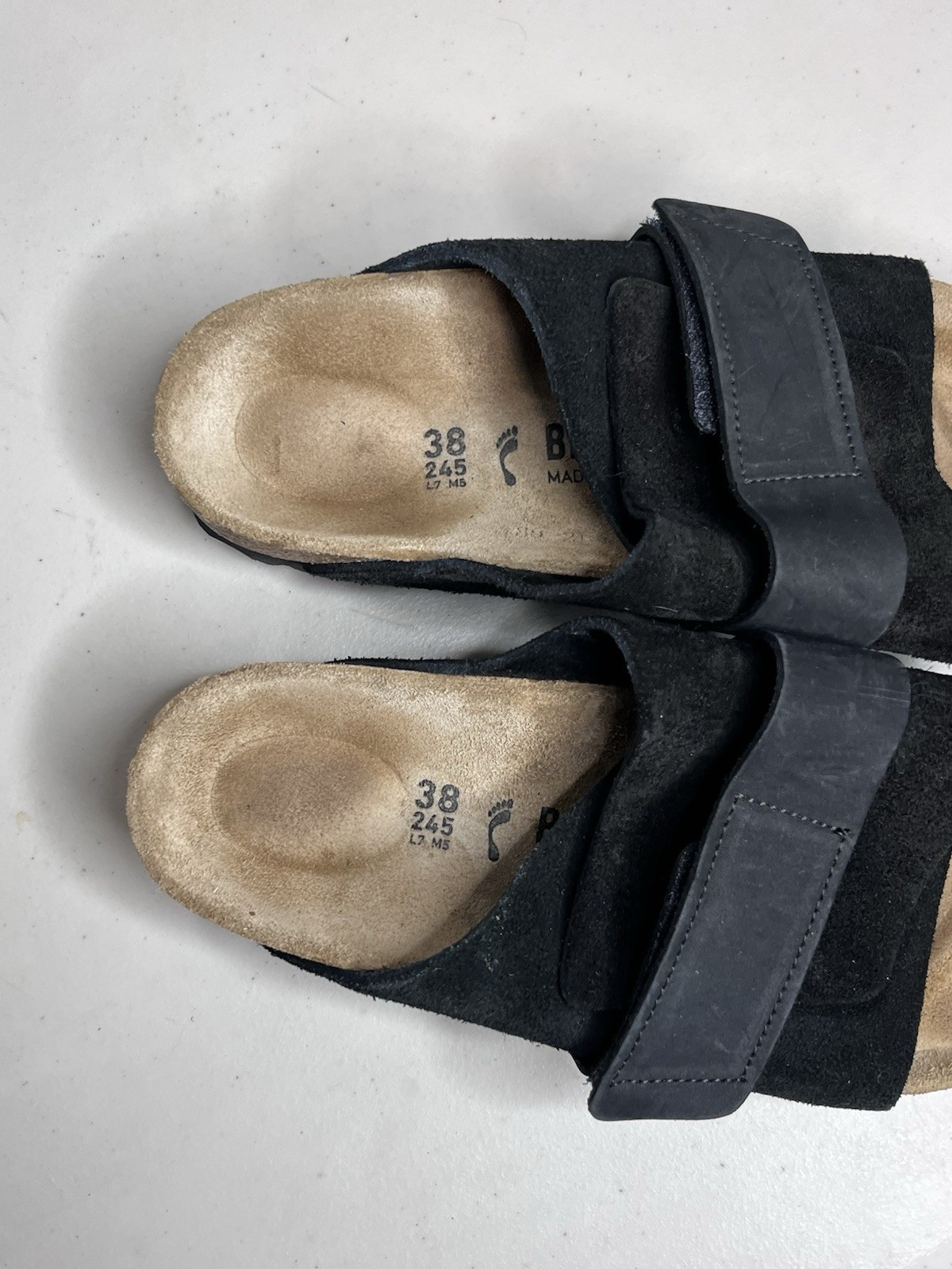 Birkenstock Kyoto Nubuck-Suede Leather Slide-On Sandals Sz 38