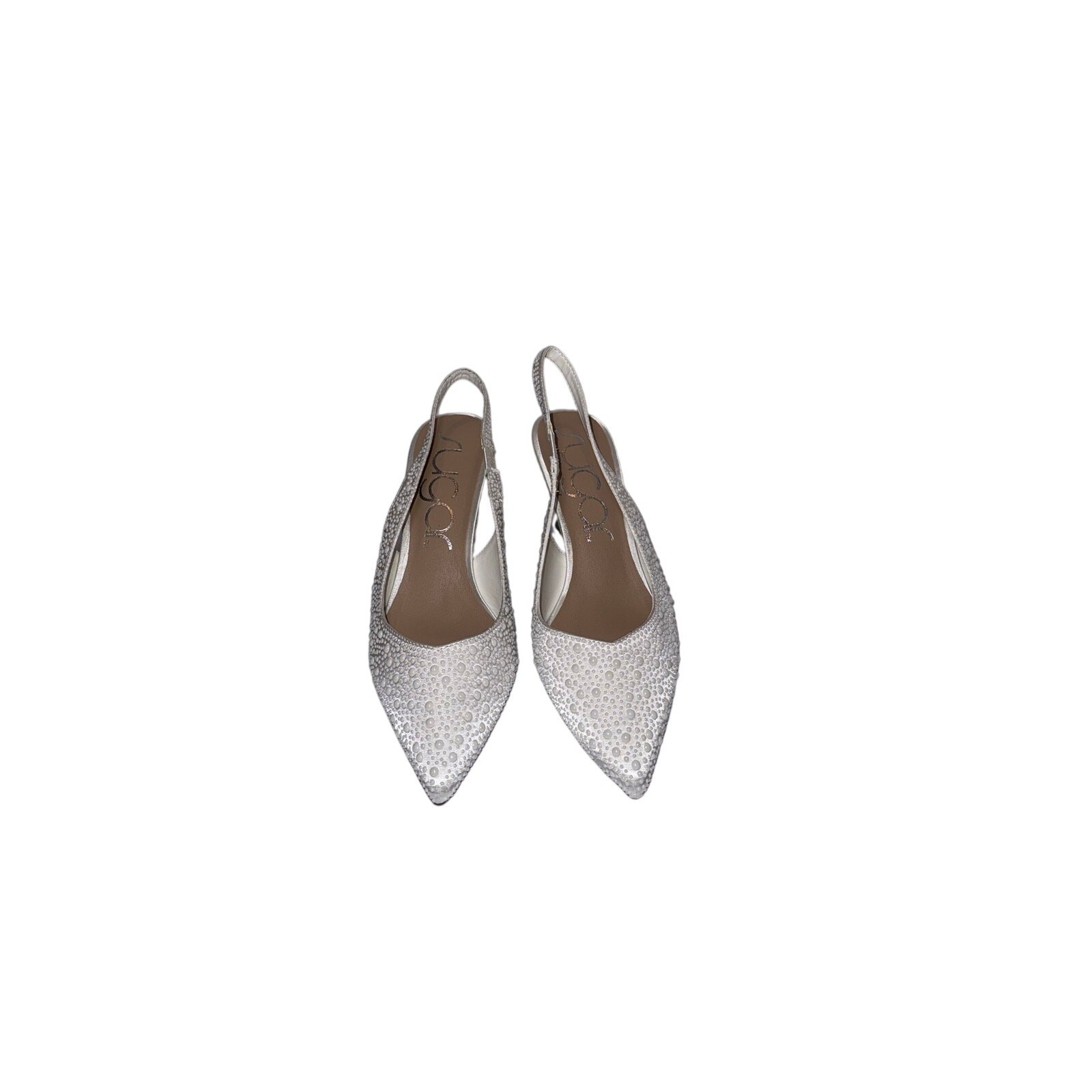 Sugar White Pearl Embellished Slingback Heel Women’s 10 NWOT