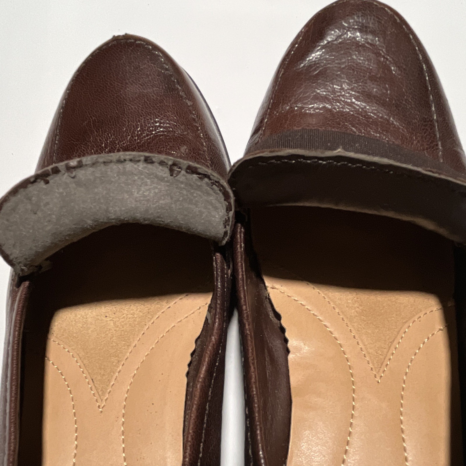 Naturalizer Ashlyn N5 Comfort Brown Leather Wedge Loafers Slip On 8W
