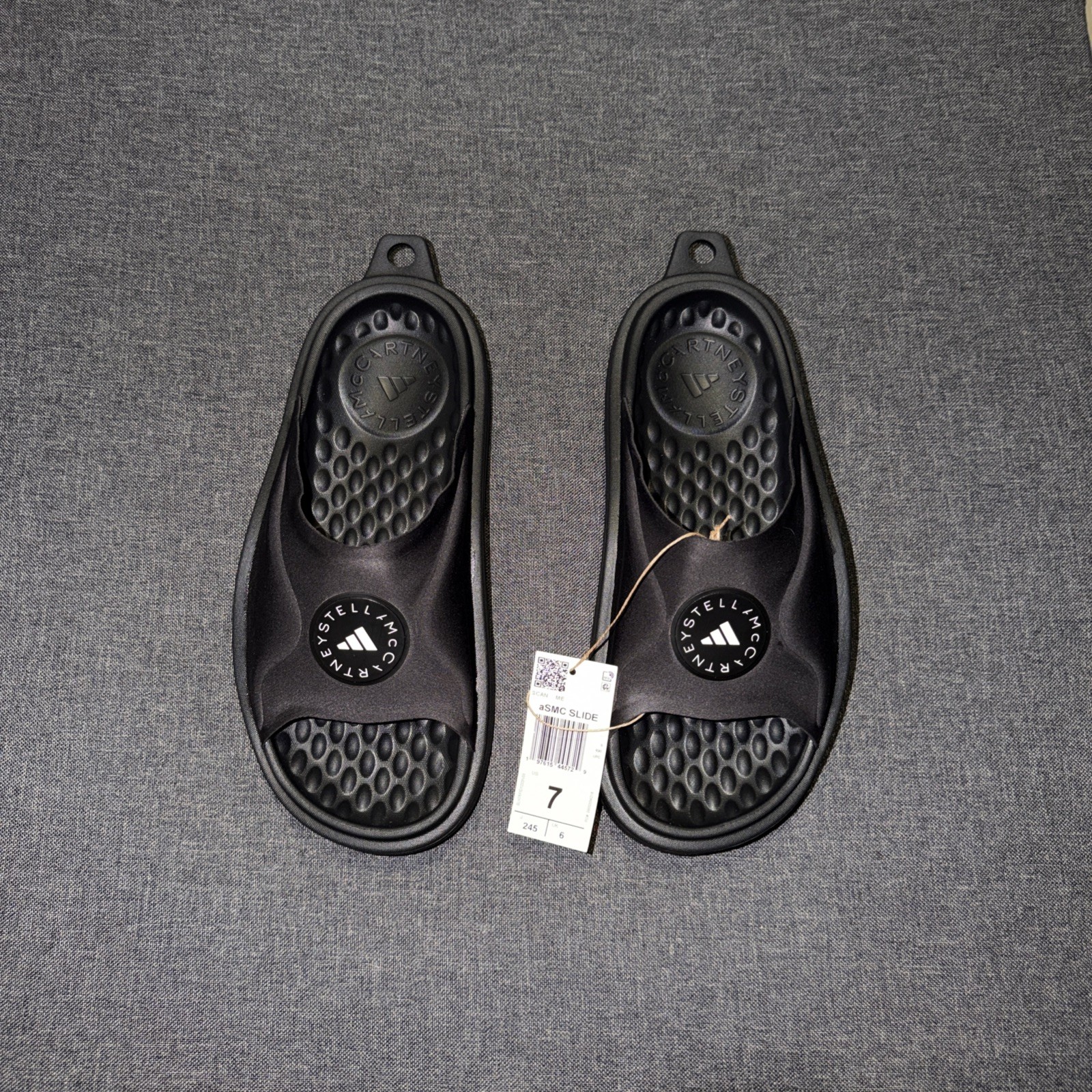 NWT Adidas X Stella McCartney Unisex Slide Black With Logo JS0265 US Size 7