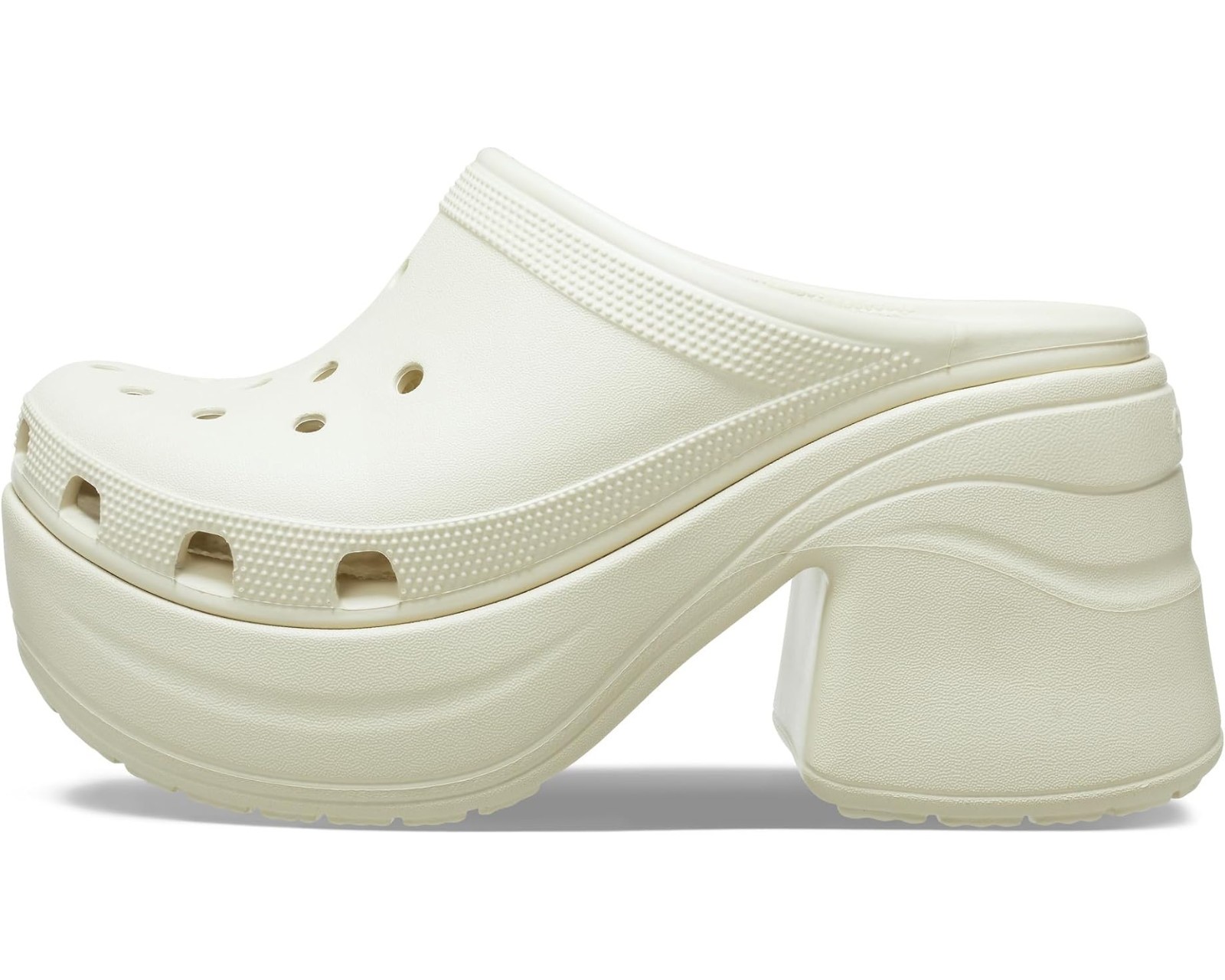 Crocs Siren Clog Platform Block High Heels Bone White Slip On Womens Size 9