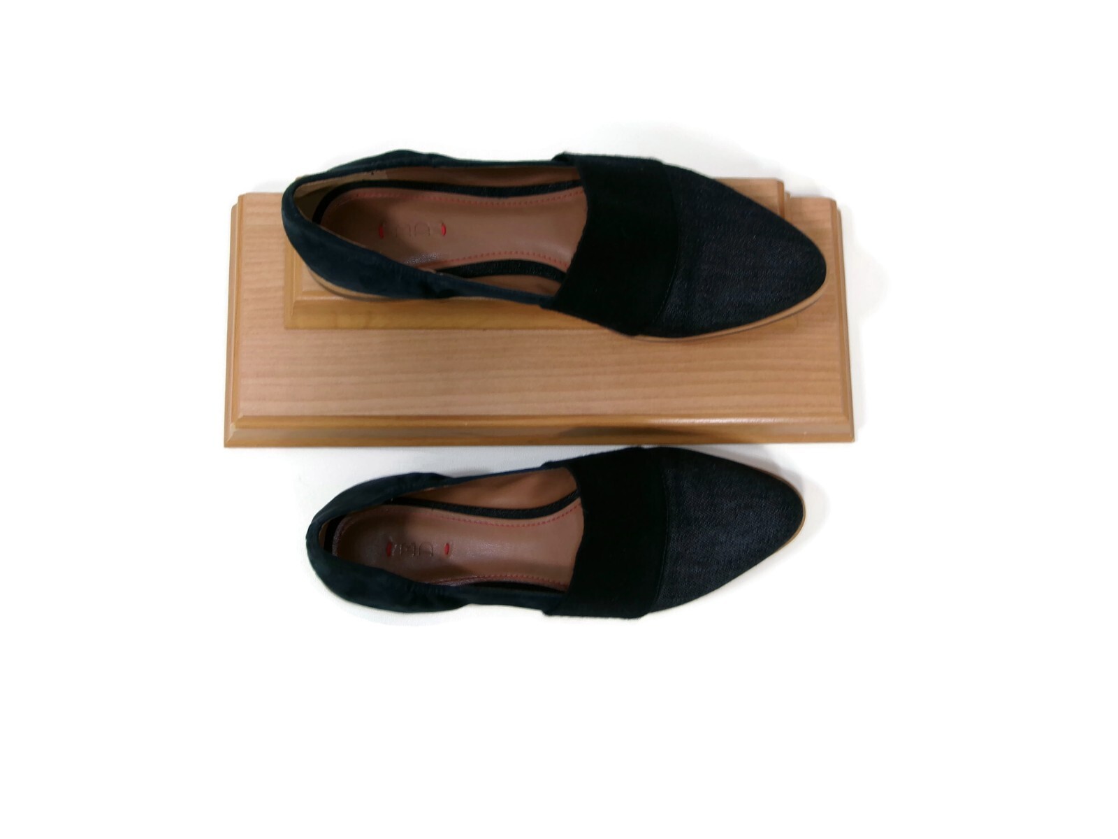 Womens ED Ellen Degeneres Karlin Suede & denim Textile Flats Blue Size 8 M