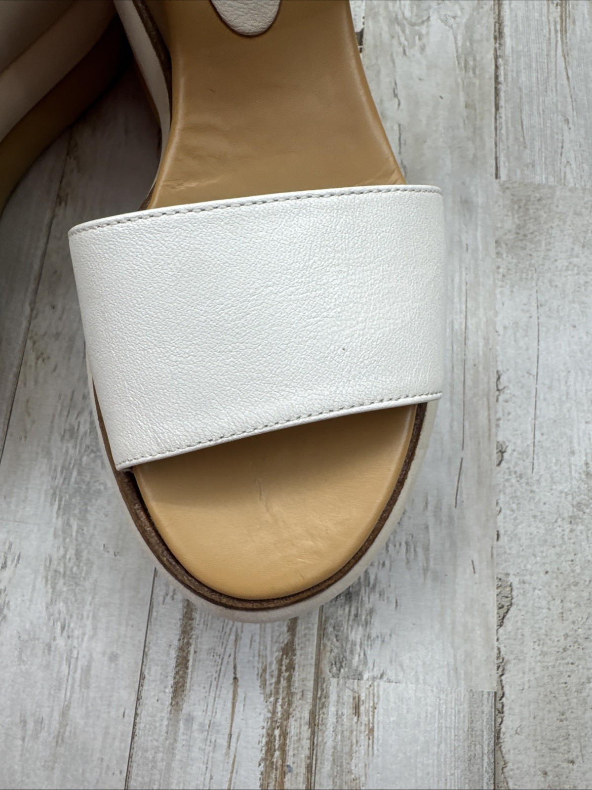 Paloma Barcelo Women’s Jacta Platform Wedge Sandals Size 37 Calfskin Leather