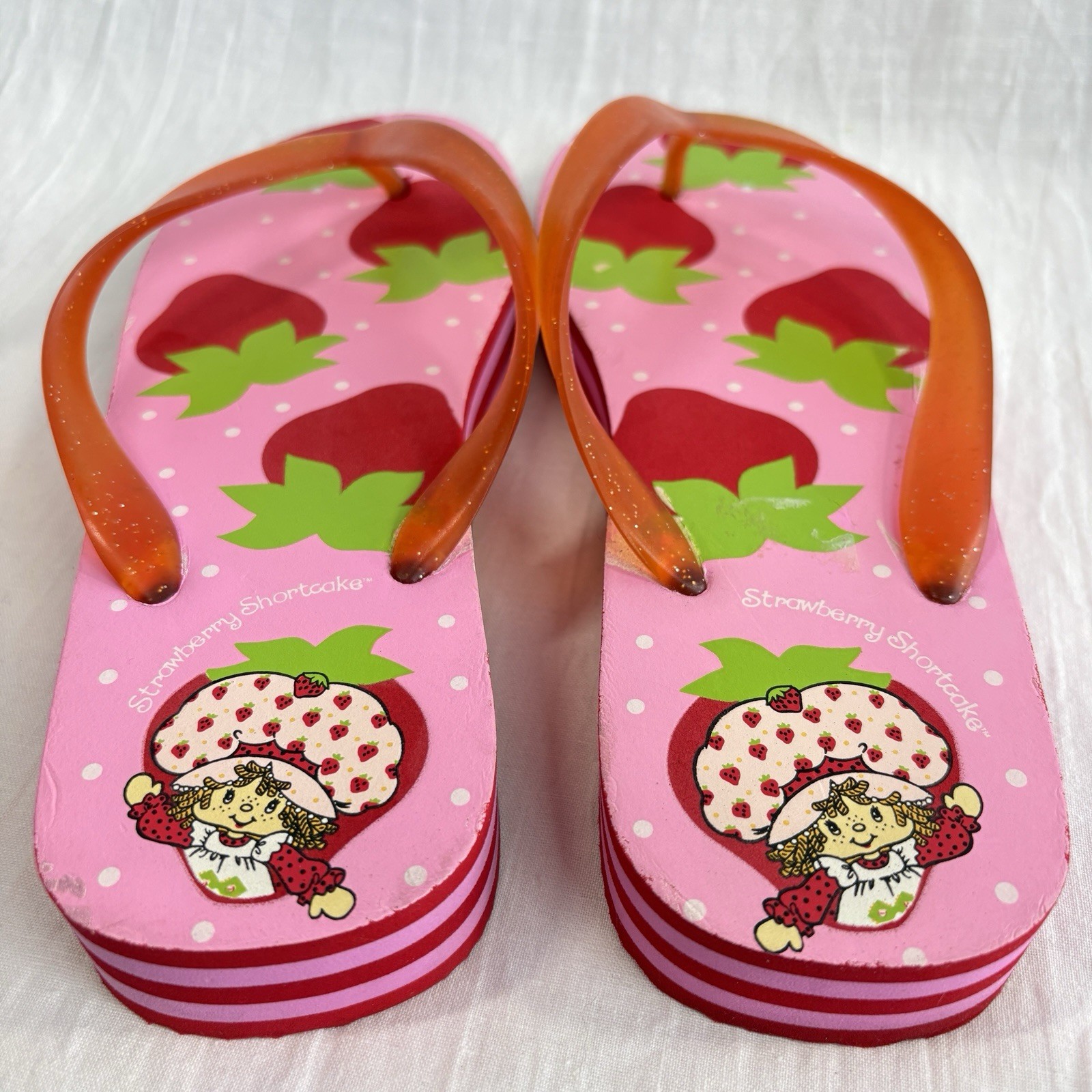 Vintage 2004 Strawberry Shortcake Flip Flops New Size M9/10