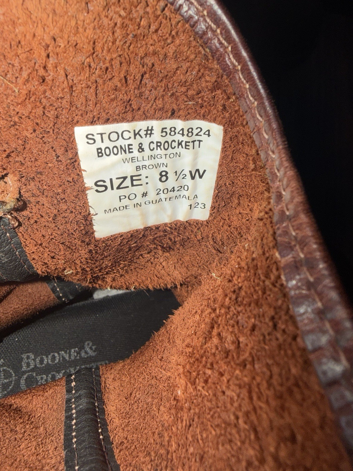 Boone & Crockett men’s Brown Leather Wellington Mid-Calf Pull-On 8.5 wide