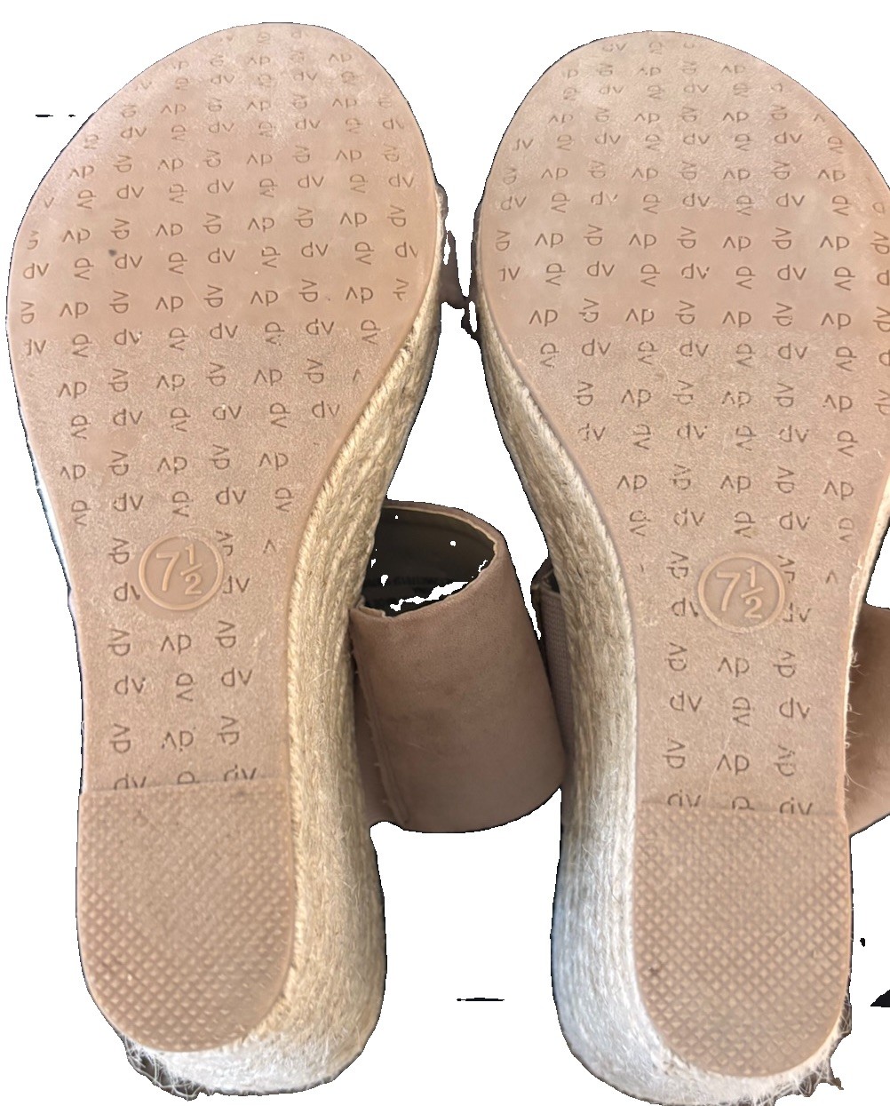dv Tan Espadrille Wedge Slide Sandals Womens Slip On Textile Upper US 7.5