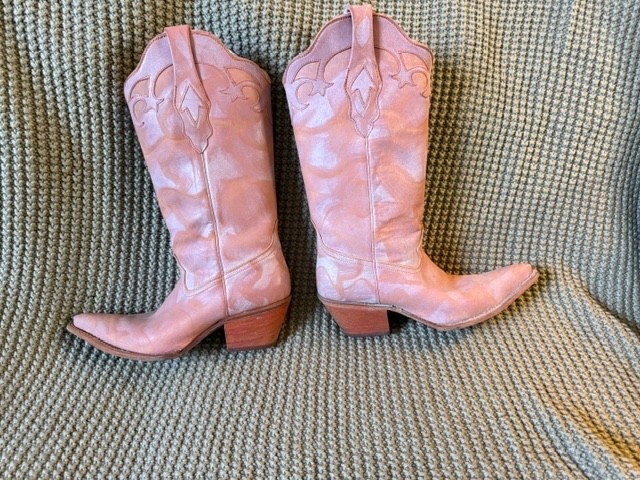 Vintage Cuadra Luxury Mexican Leather Boots Size 7 Salmon Western Cowgirl