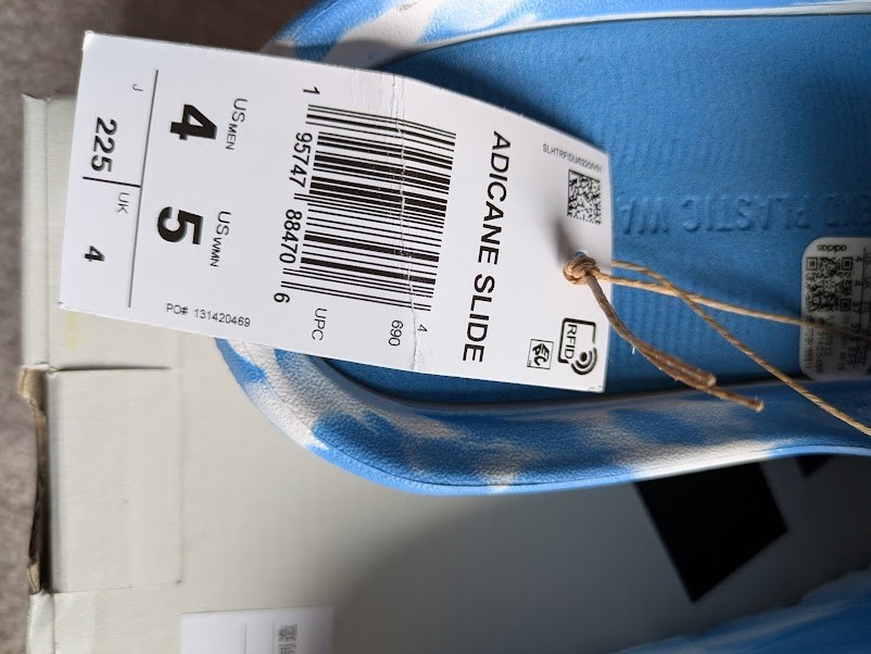 Adidas Adicane Slides Unisex M4/W5 Pulse Blue/White – New