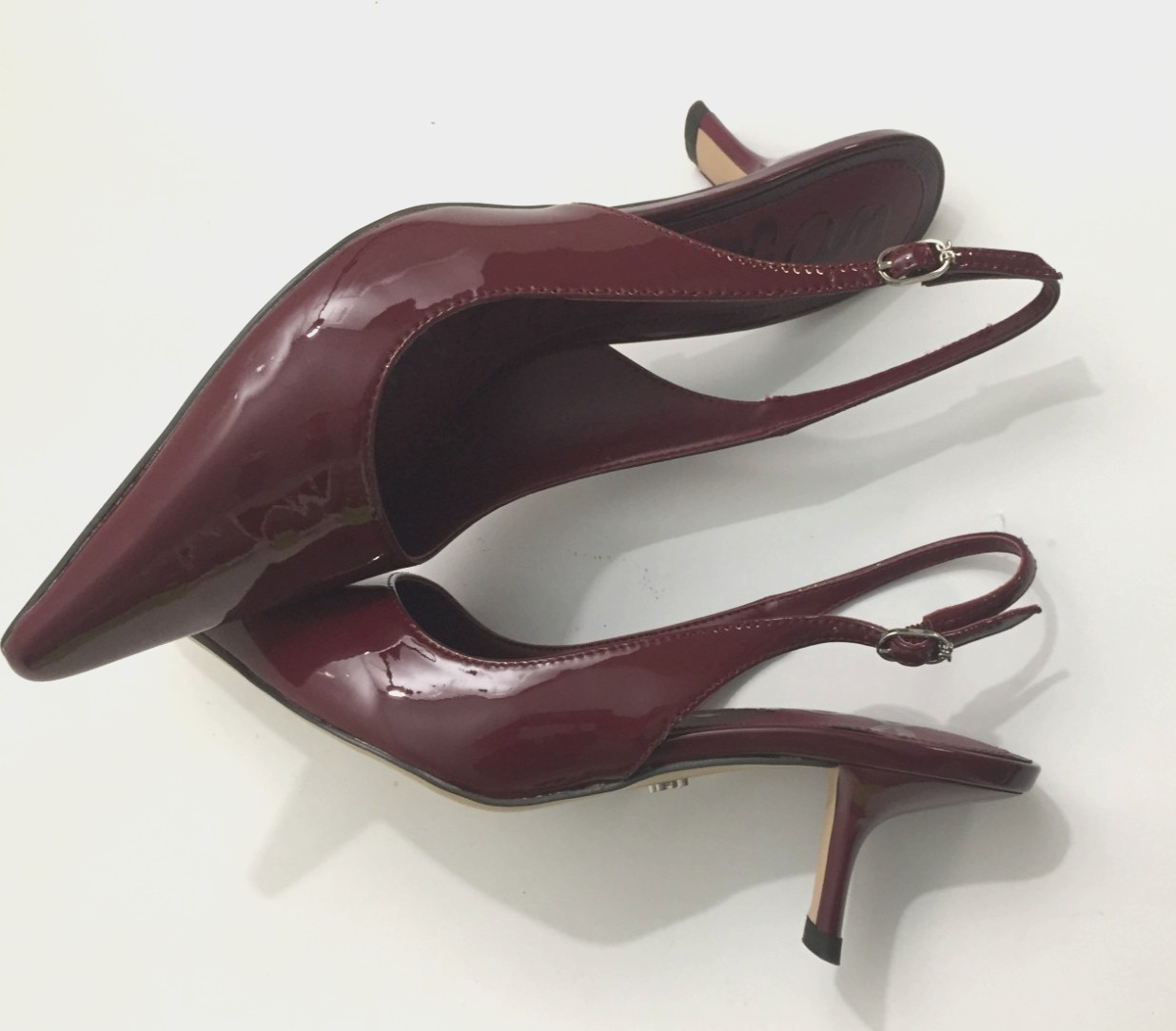 Sam Edelman Womens Bianka deep Red Slingback Pumps shoes