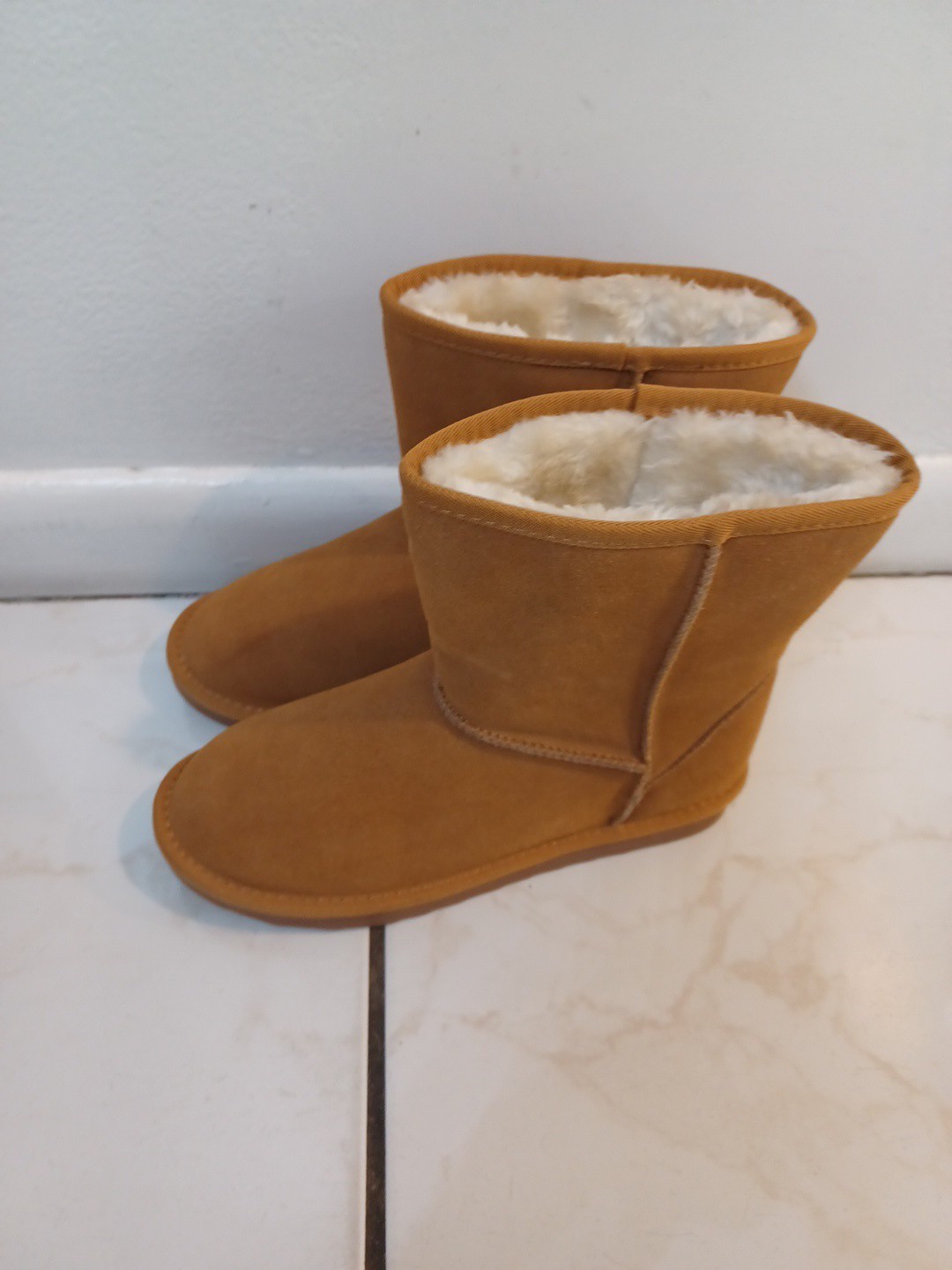 Vepose Women’s Fur Lined Suede Snow Boots Warm Leather Size 11