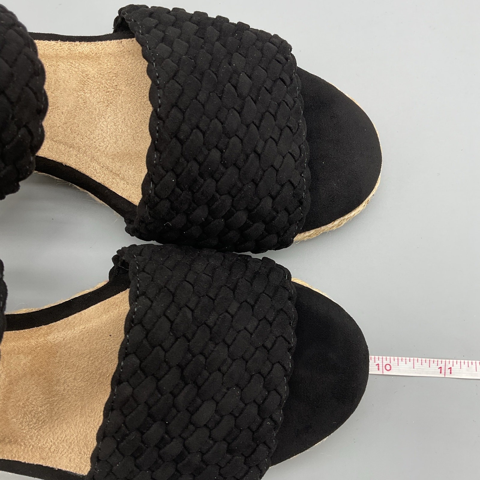 NEW Bella Vita Women’s Mariella Espadrille Wedge Sandals Black Size 9M
