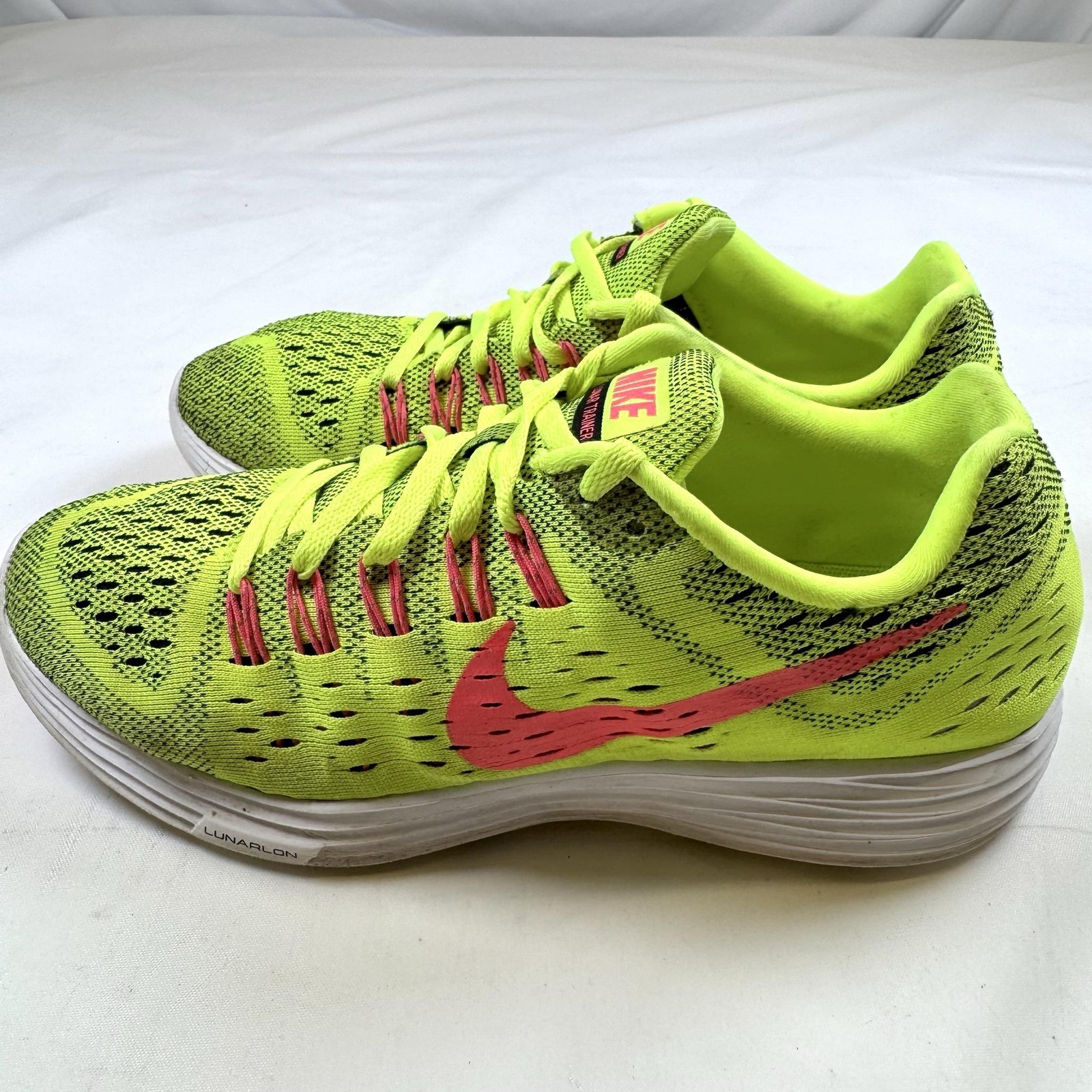 Nike Lunar Trainer Womens 8 Volt Yellow Hyper Pink Running Shoes 705462-700