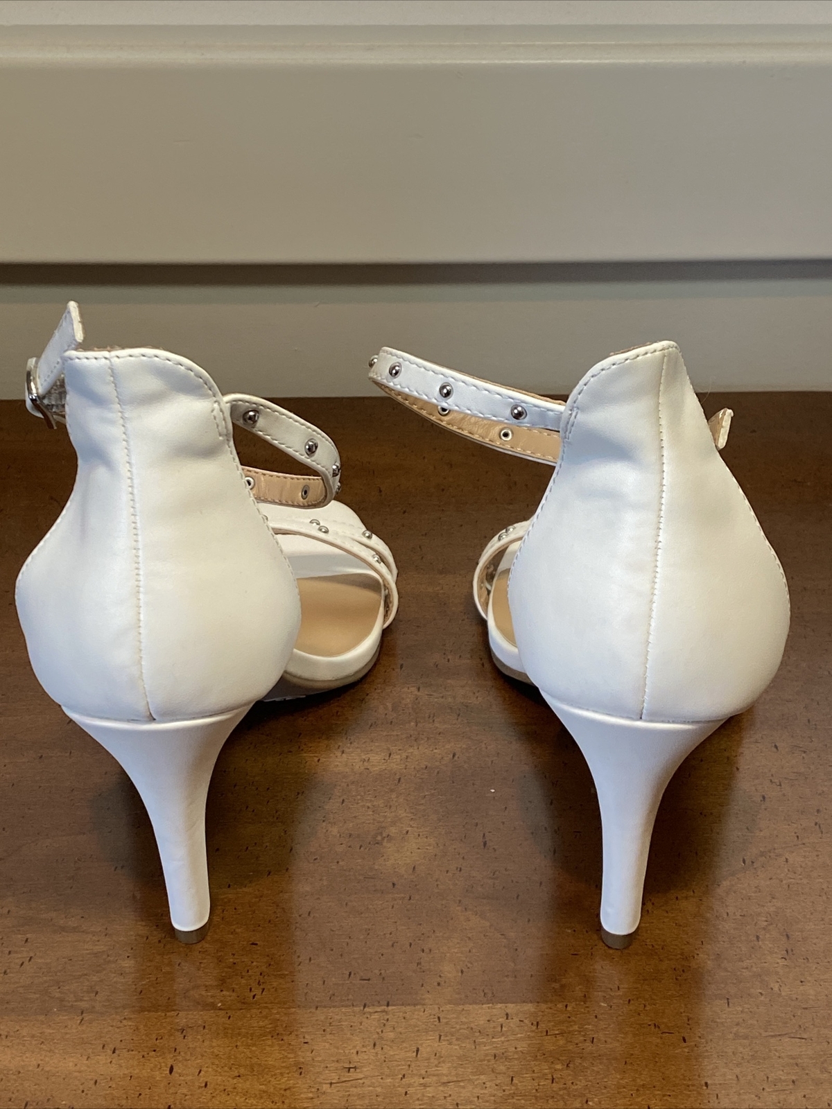 Women’s White Heels Size 9.5 Studded Barely There Pump Heels A New Day eBay
