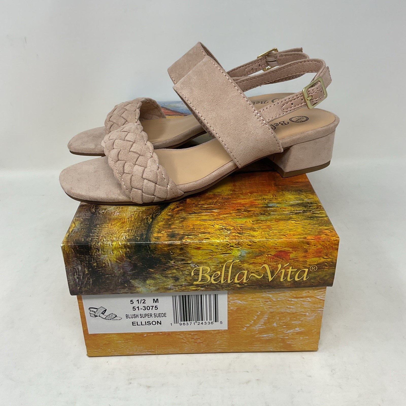 Bella Vita Ellison Heeled Sandal Blush Super Suede Women’s Size 5.5M