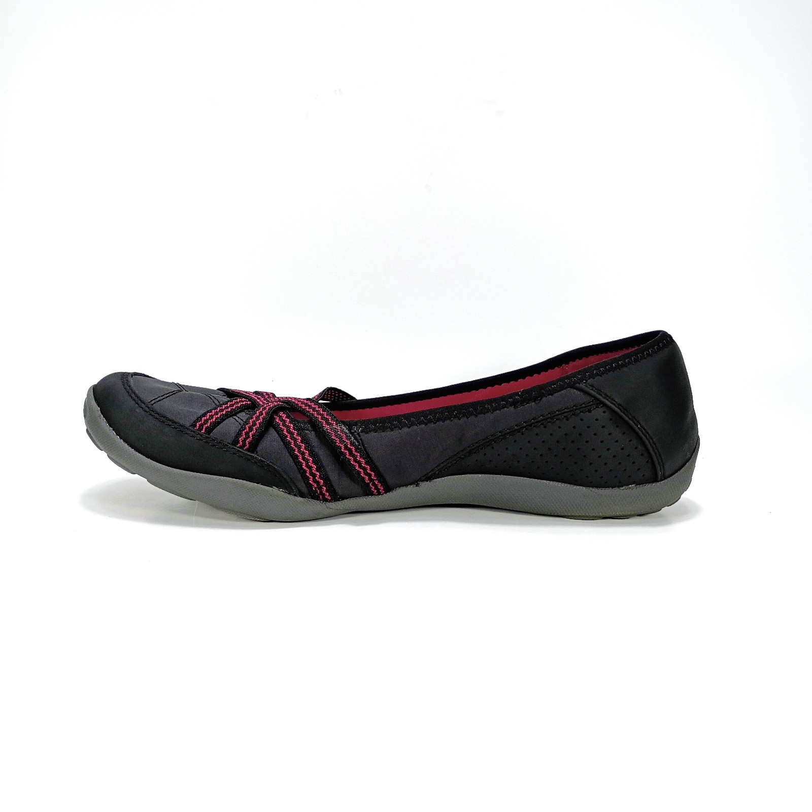 Clarks Haley Toucan Womens 8.5 Black And Pink Nubuck Slip On Flats