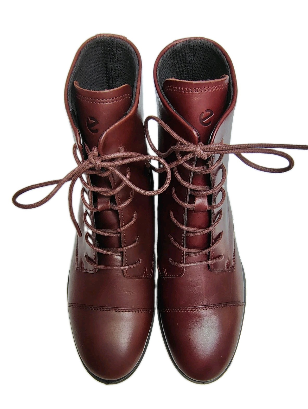 ECCO Touch 15 Lace Up Leather Ankle Booties Oxford Boots US Women 7-7.5 EU38 NEW